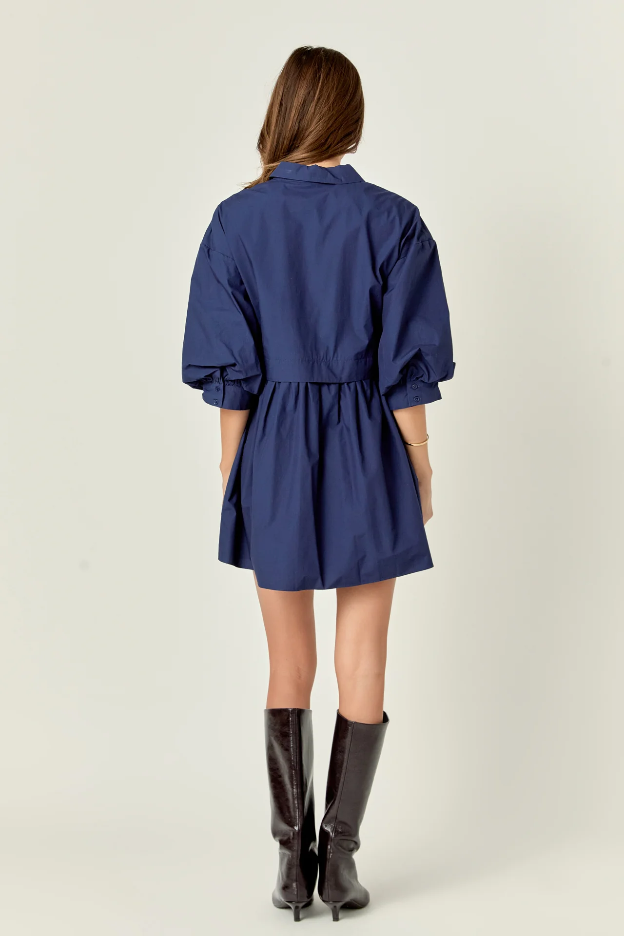 Puff Sleeve Shirt Dress - Image 5