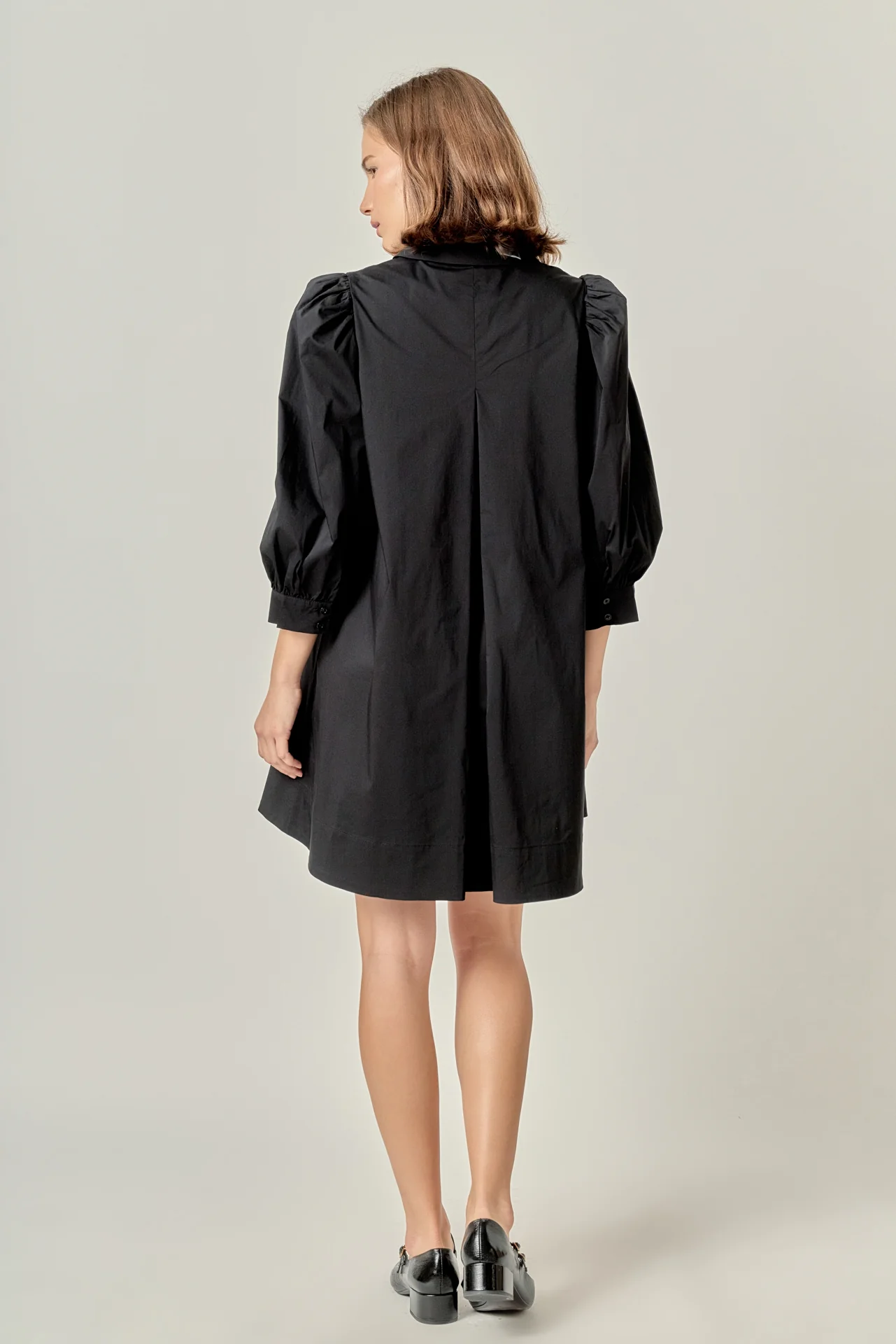 Puff Sleeve Shirt Mini Dress - Image 4