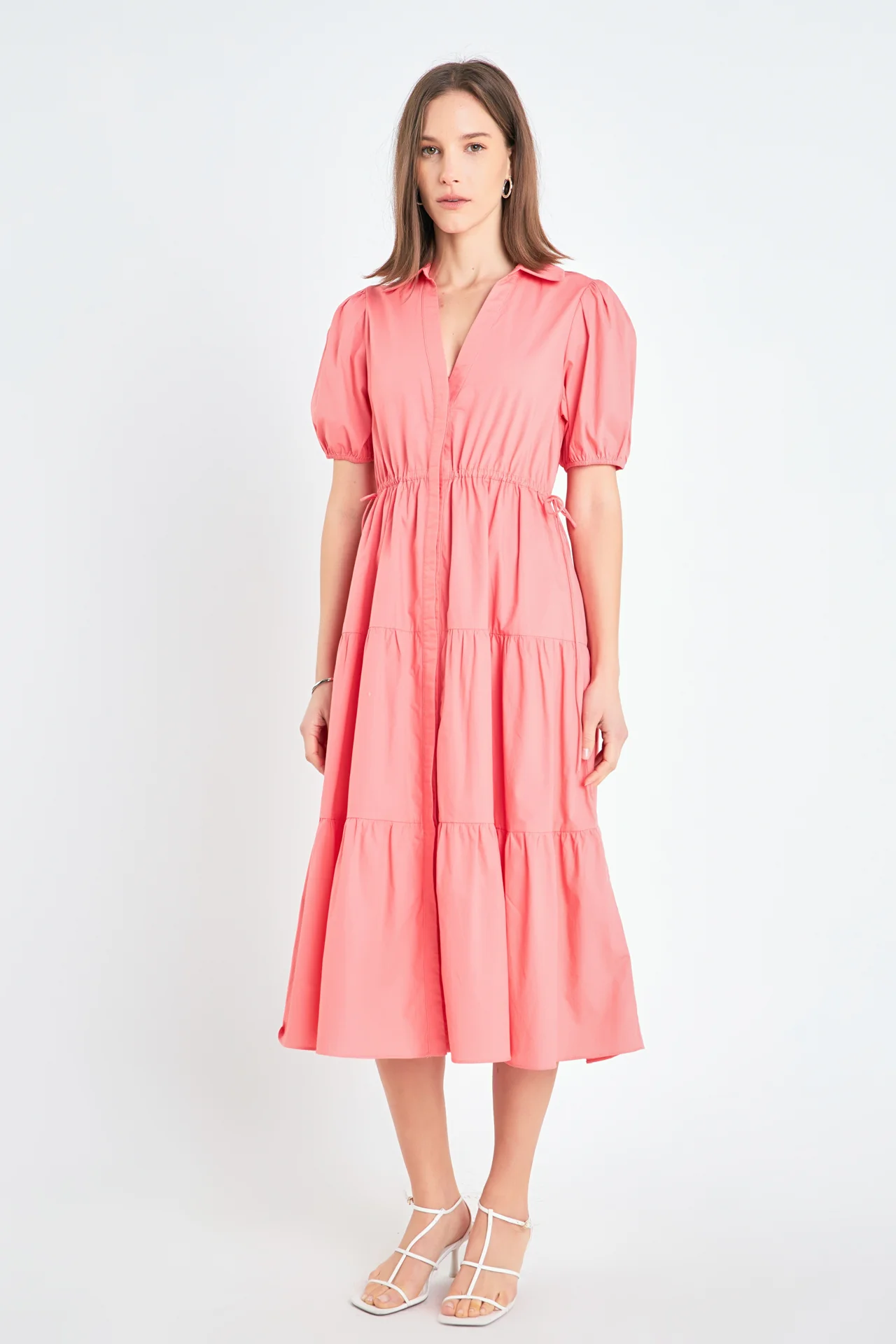 Puff Sleeve Tiered Midi Dress - Image 10