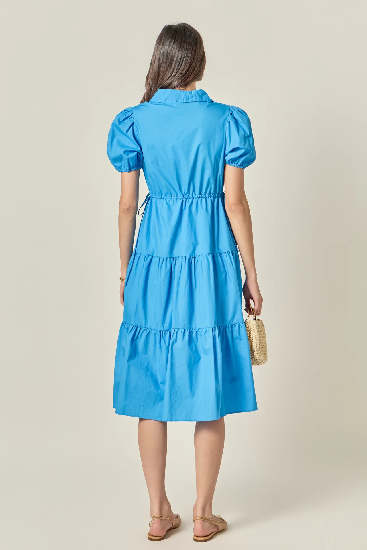 Puff Sleeve Tiered Midi Dress - Image 5