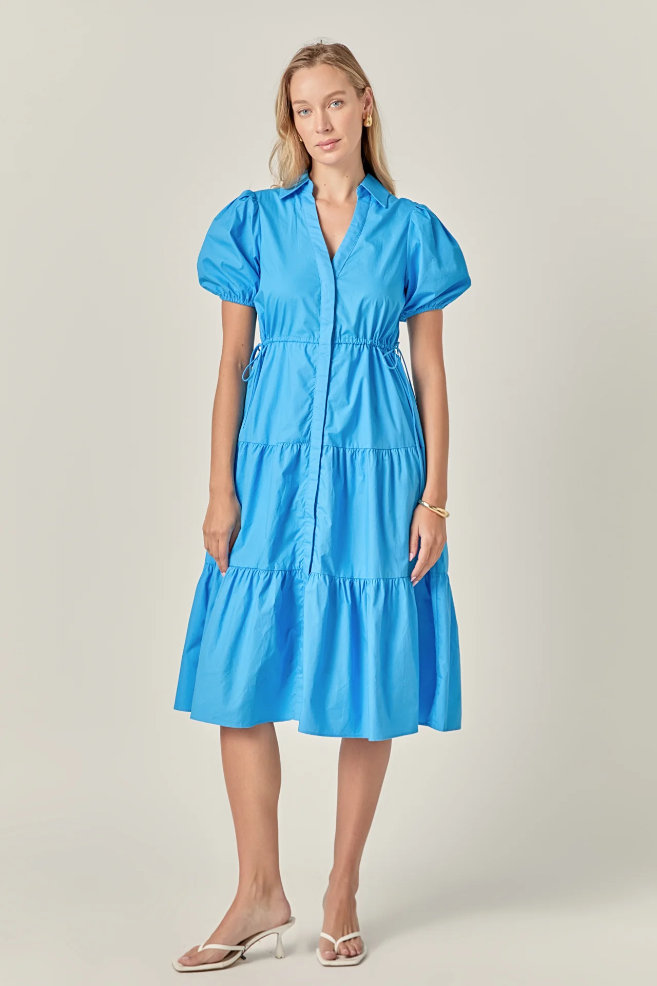 Puff Sleeve Tiered Midi Dress - Image 7