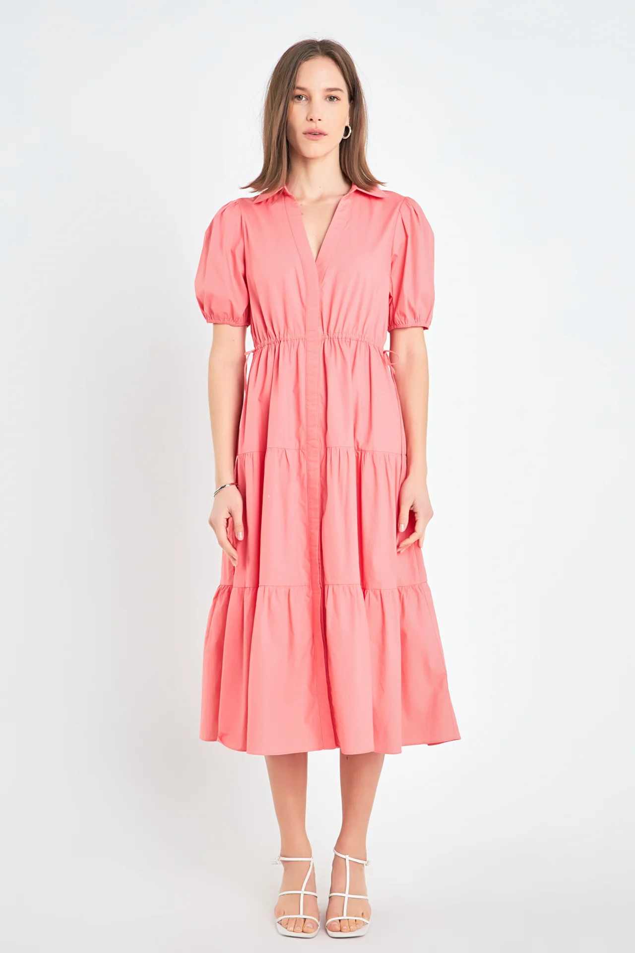 Puff Sleeve Tiered Midi Dress - Image 8