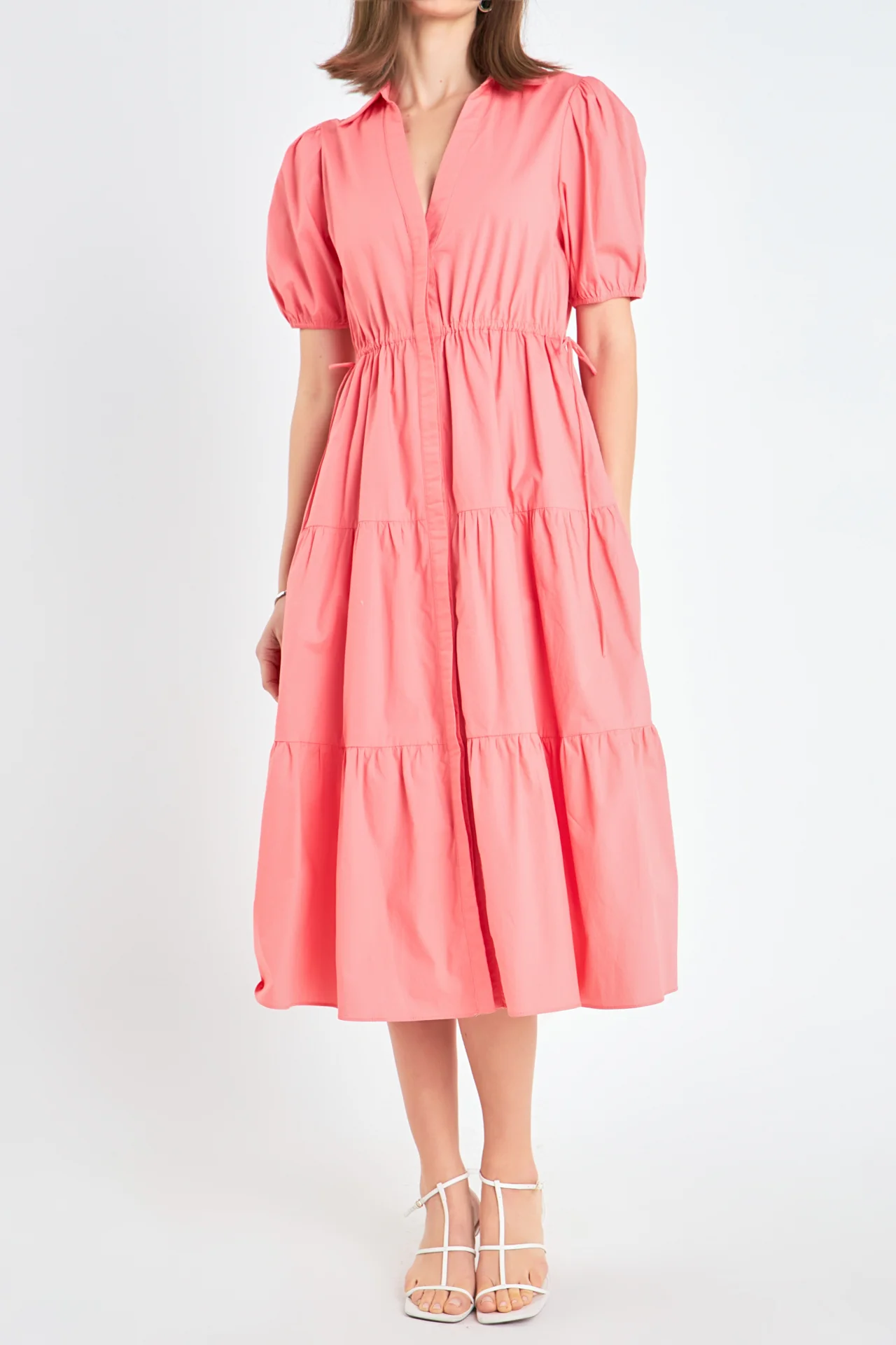 Puff Sleeve Tiered Midi Dress - Image 9