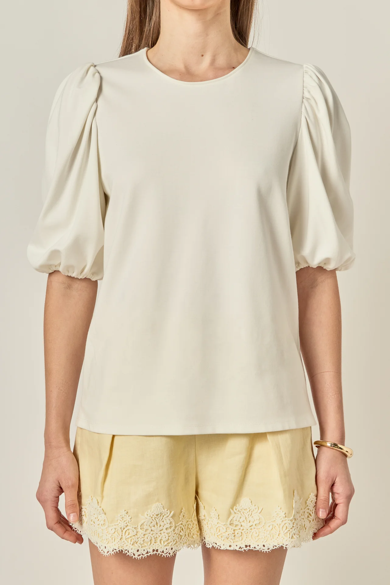 Ponte Puff Sleeve Top - Image 2