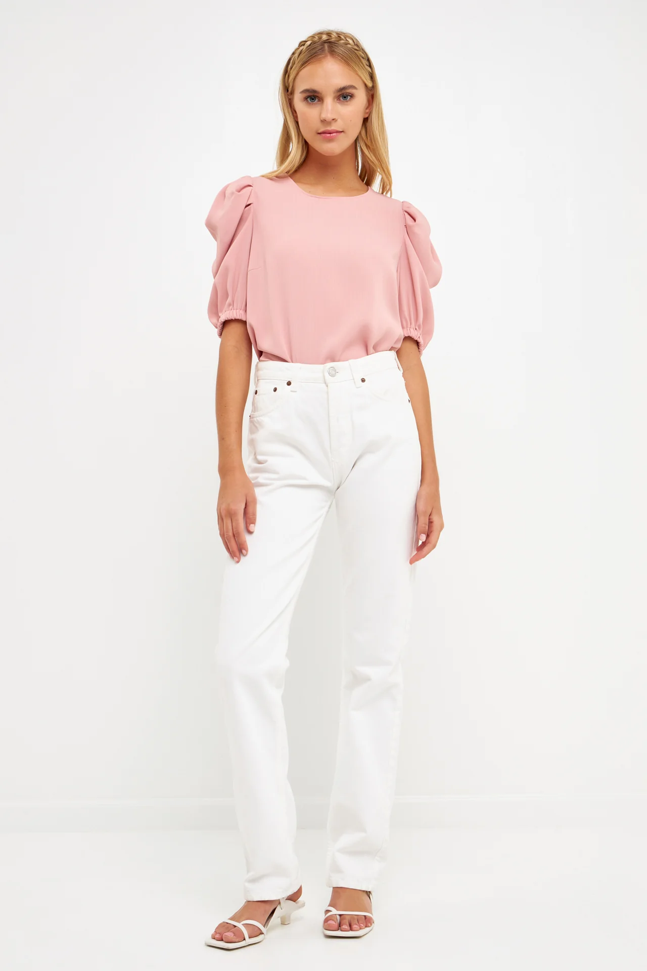 Ruched Puff Sleeve Top - Image 16