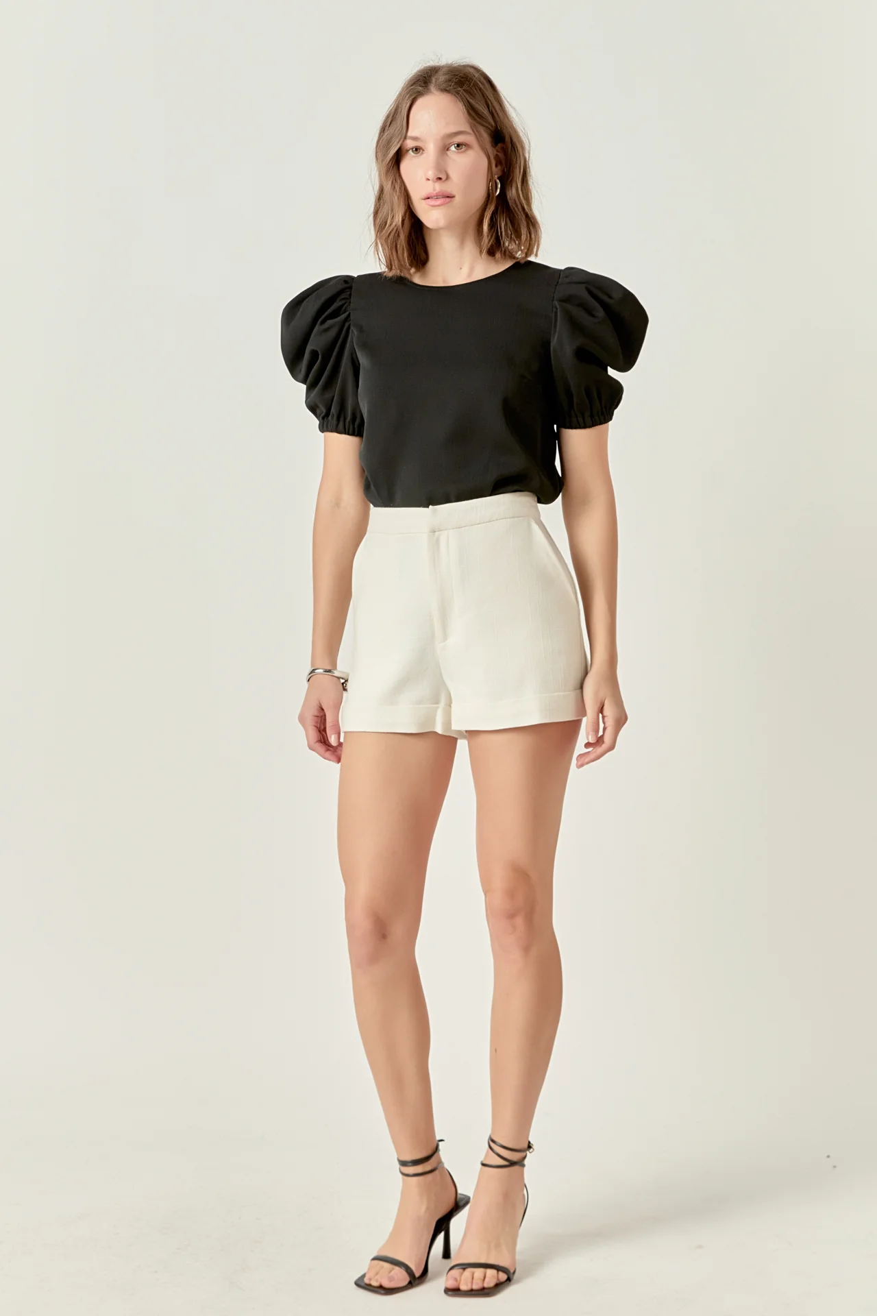 Ruched Puff Sleeve Top - Image 3