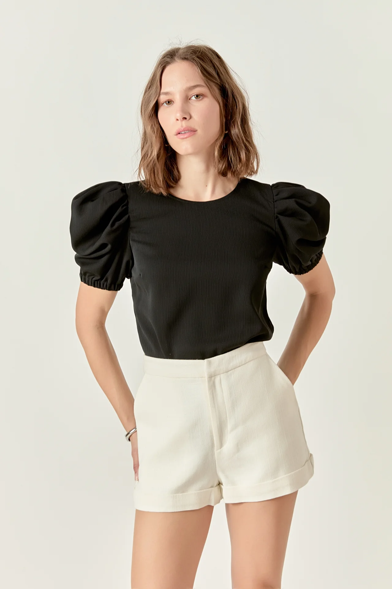 Ruched Puff Sleeve Top - Image 5
