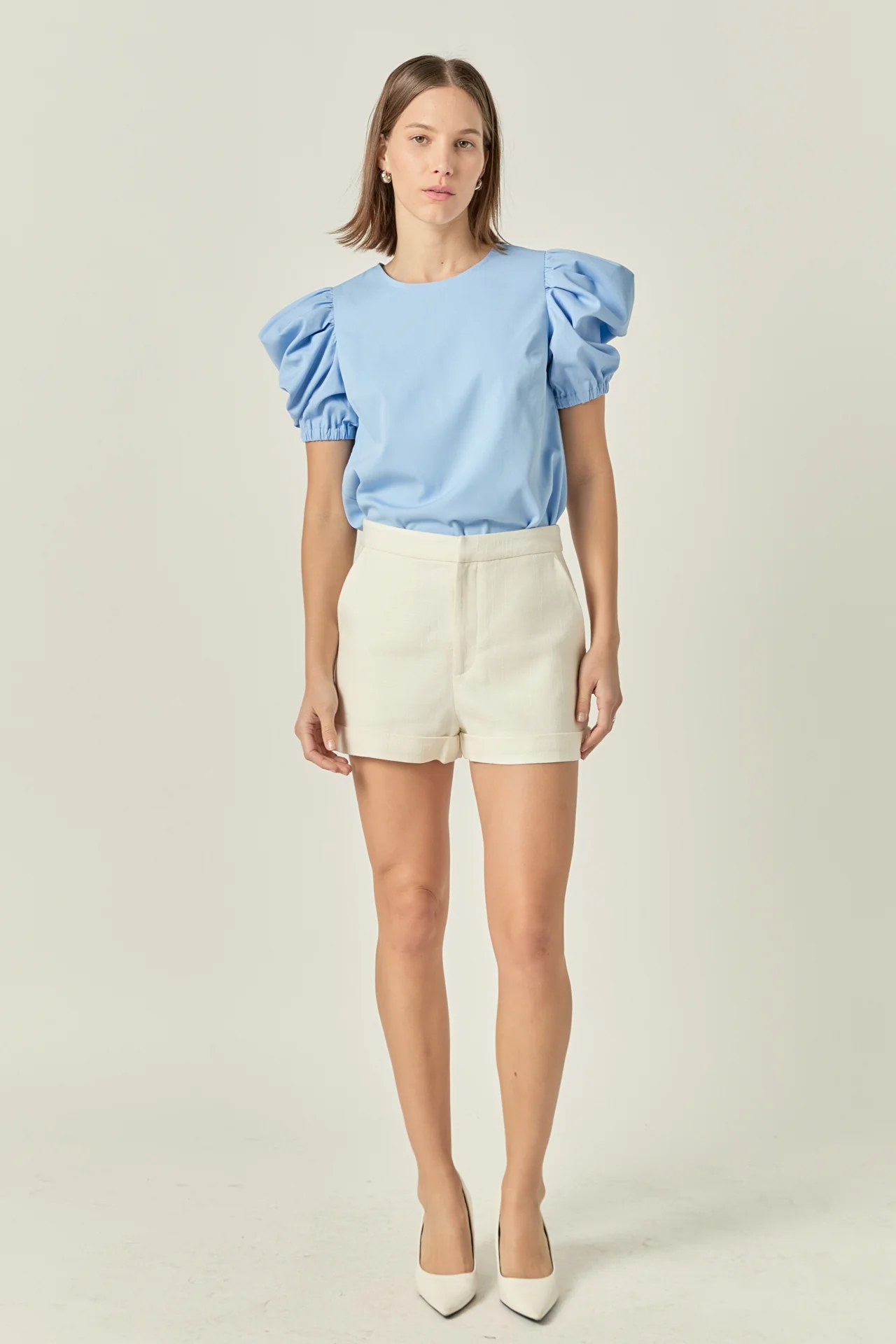 Ruched Puff Sleeve Top - Image 6