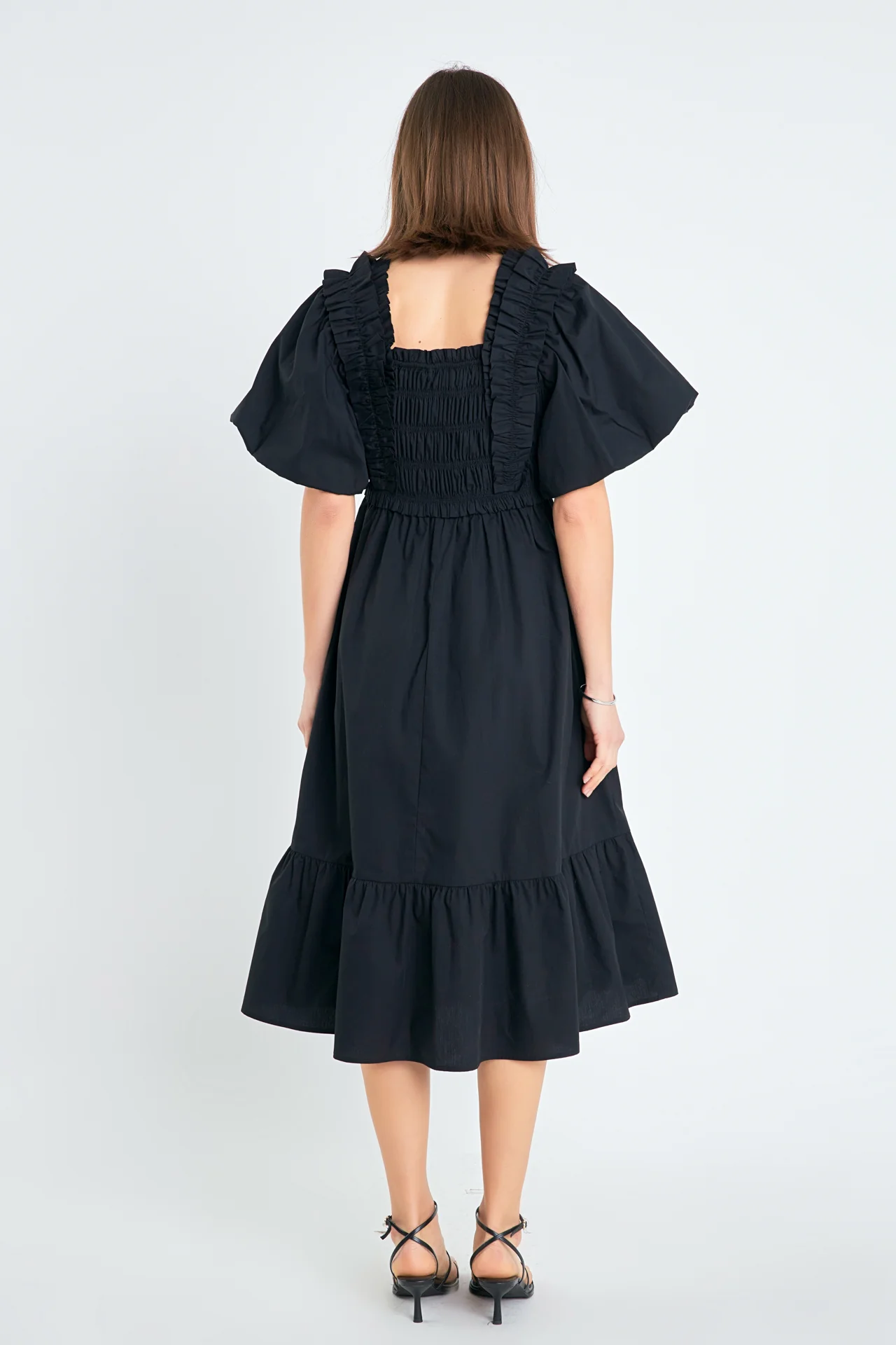 Puff Sleeve Square Neck Midi Dress - Image 20