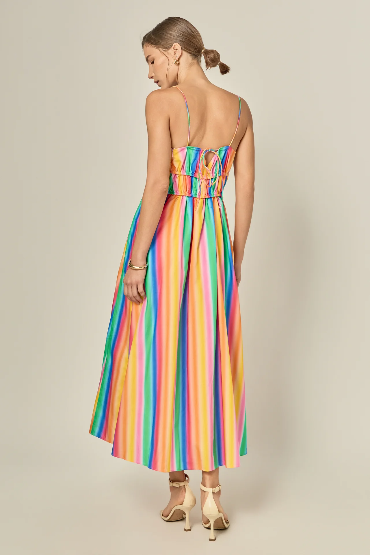 Rainbow Stripe Sleeveless Maxi Dress - Image 6