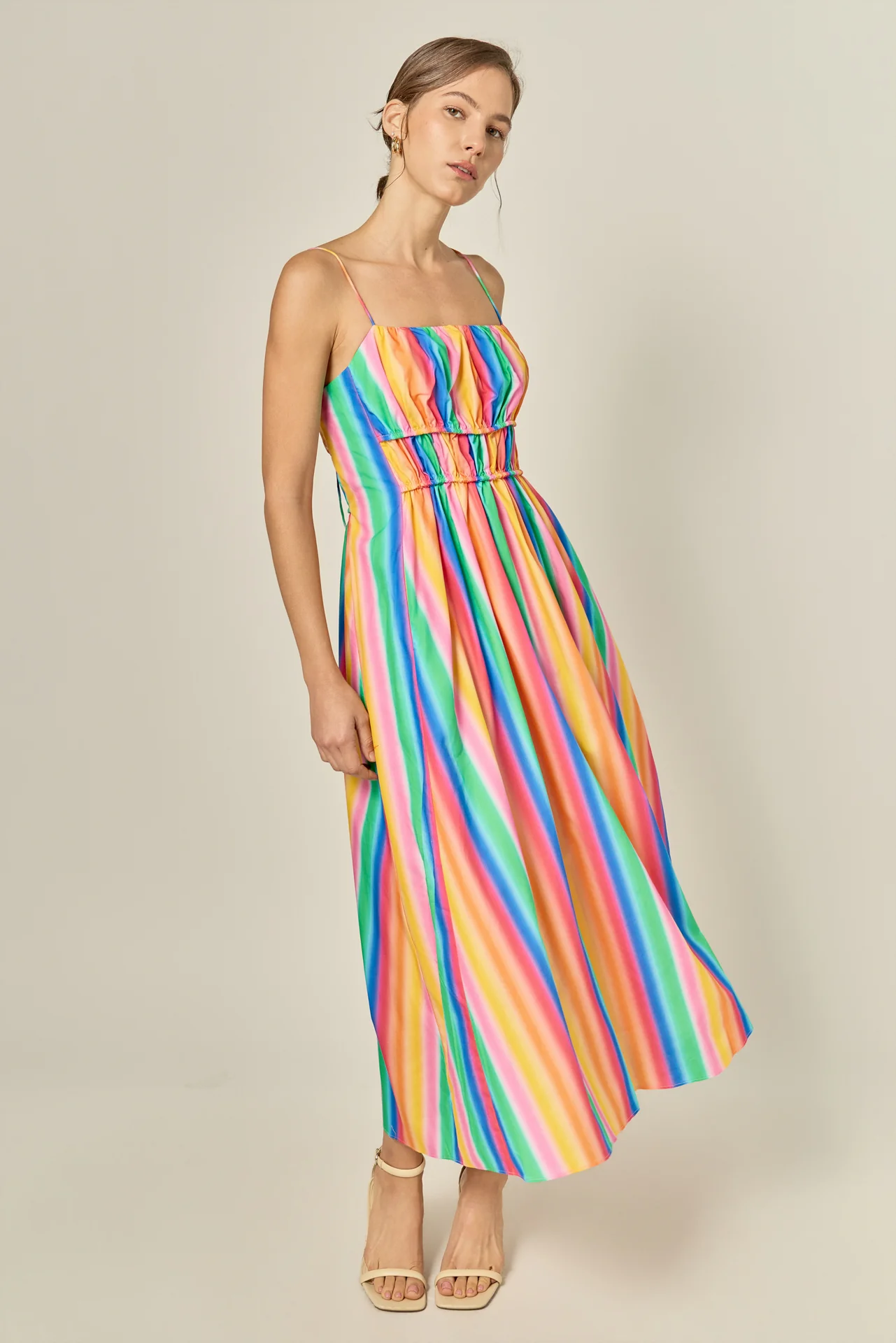 Rainbow Stripe Sleeveless Maxi Dress - Image 7