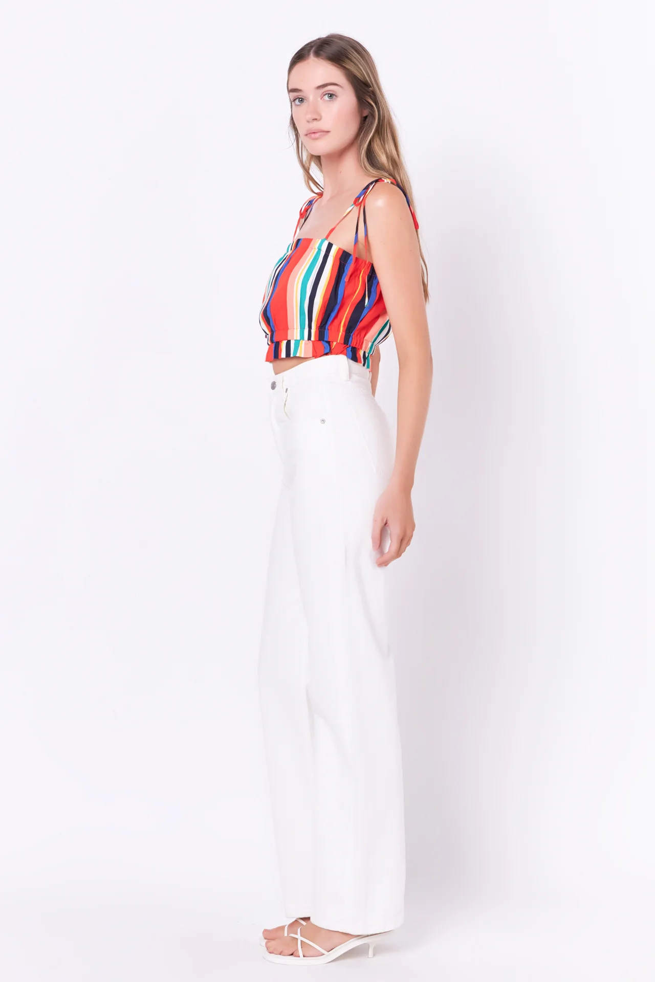 Rainbow Stripe Top with Tie - Image 3