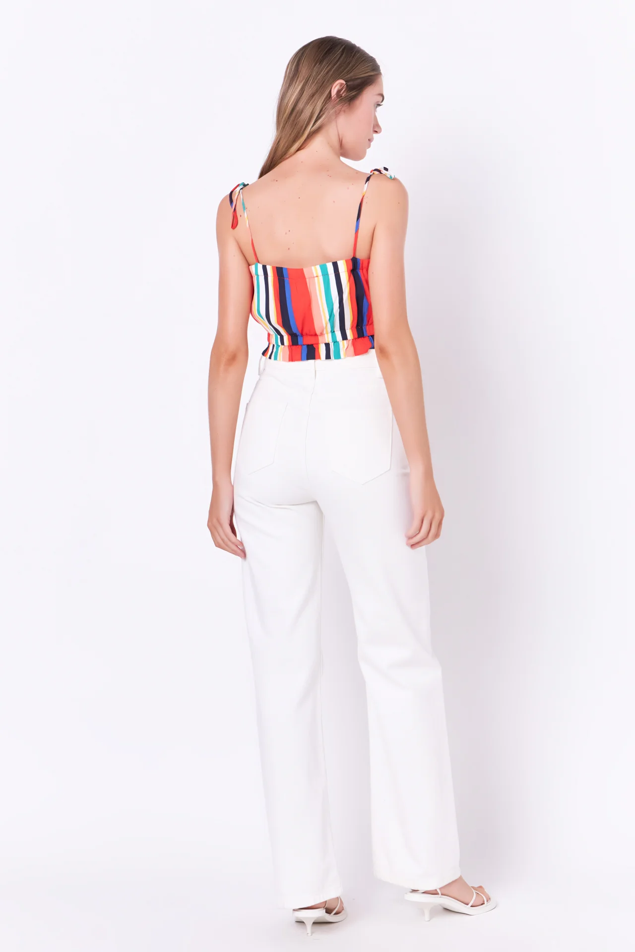 Rainbow Stripe Top with Tie - Image 4