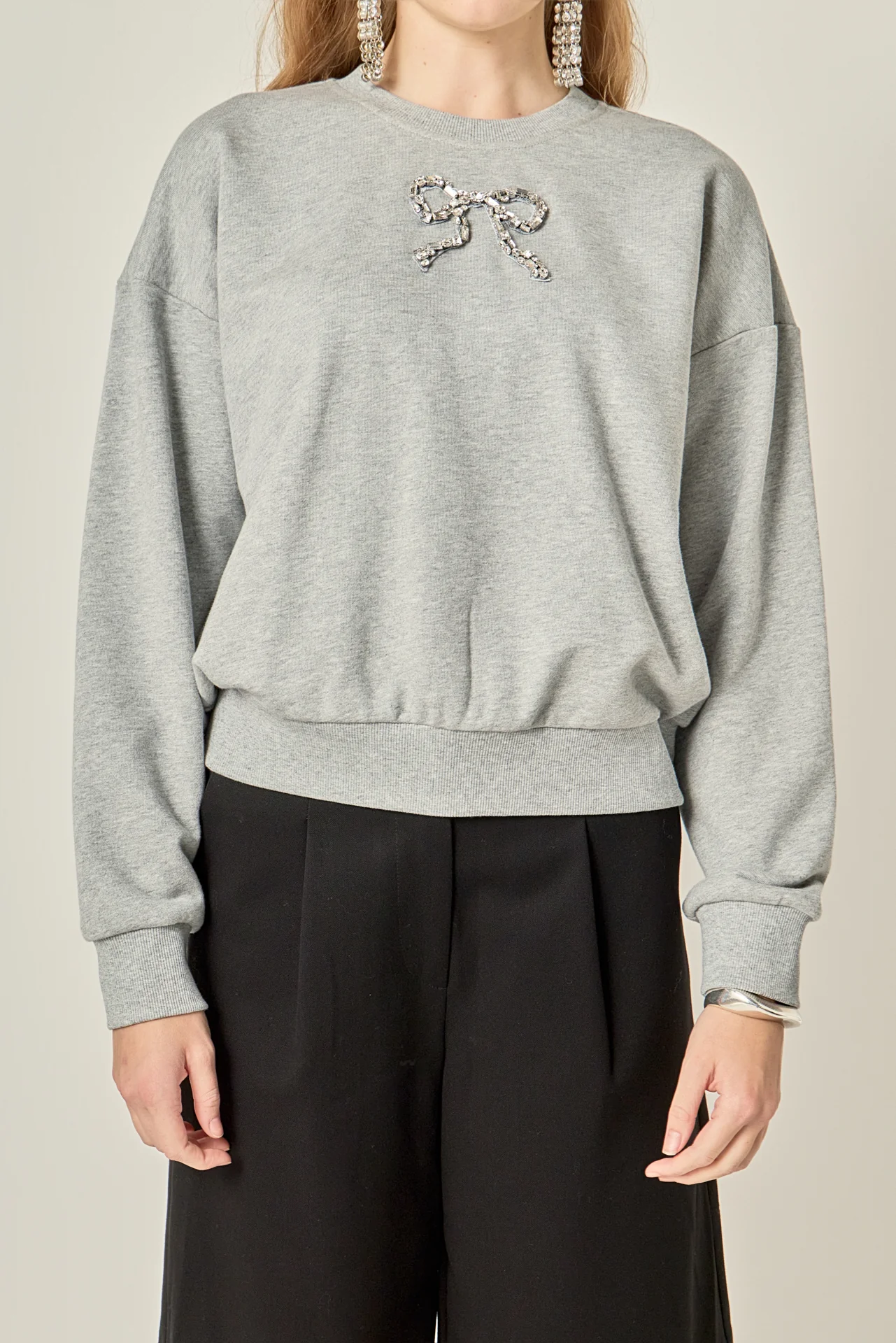 Rhinestone Bow Sweatshirt - Image 2