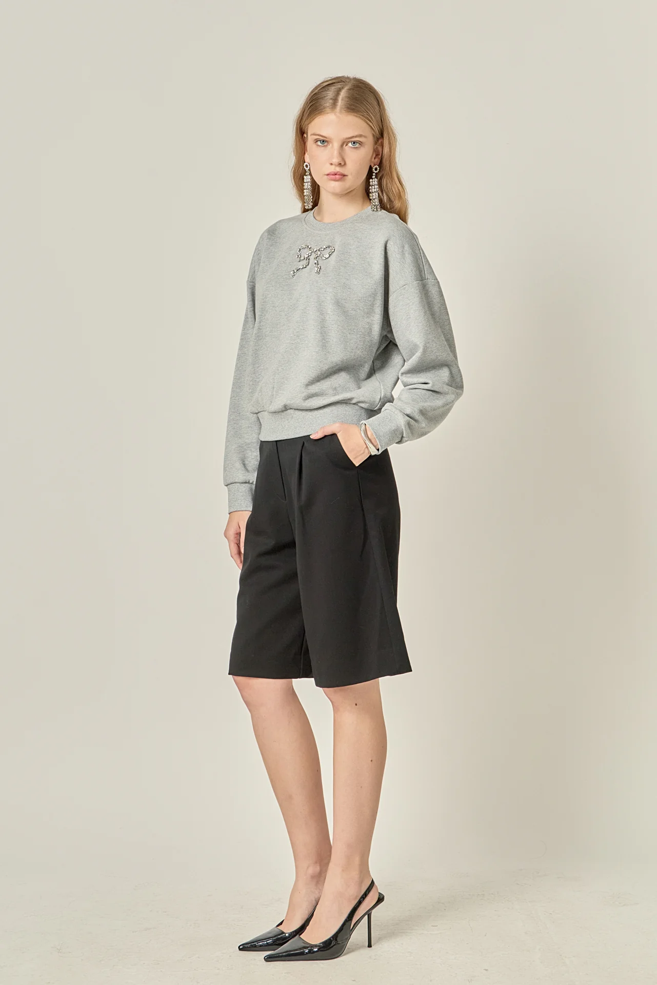 Rhinestone Bow Sweatshirt - Image 5