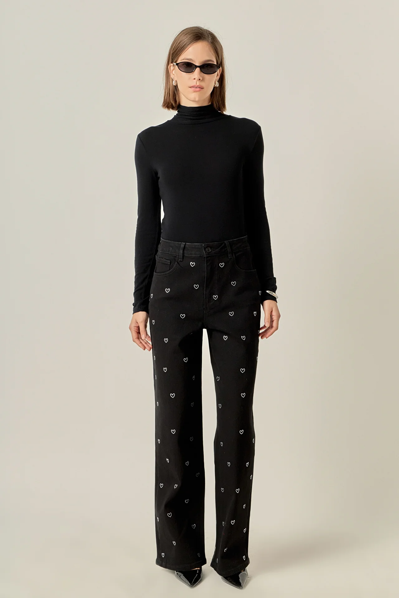 Rhinestone Heart Jeans - Image 3