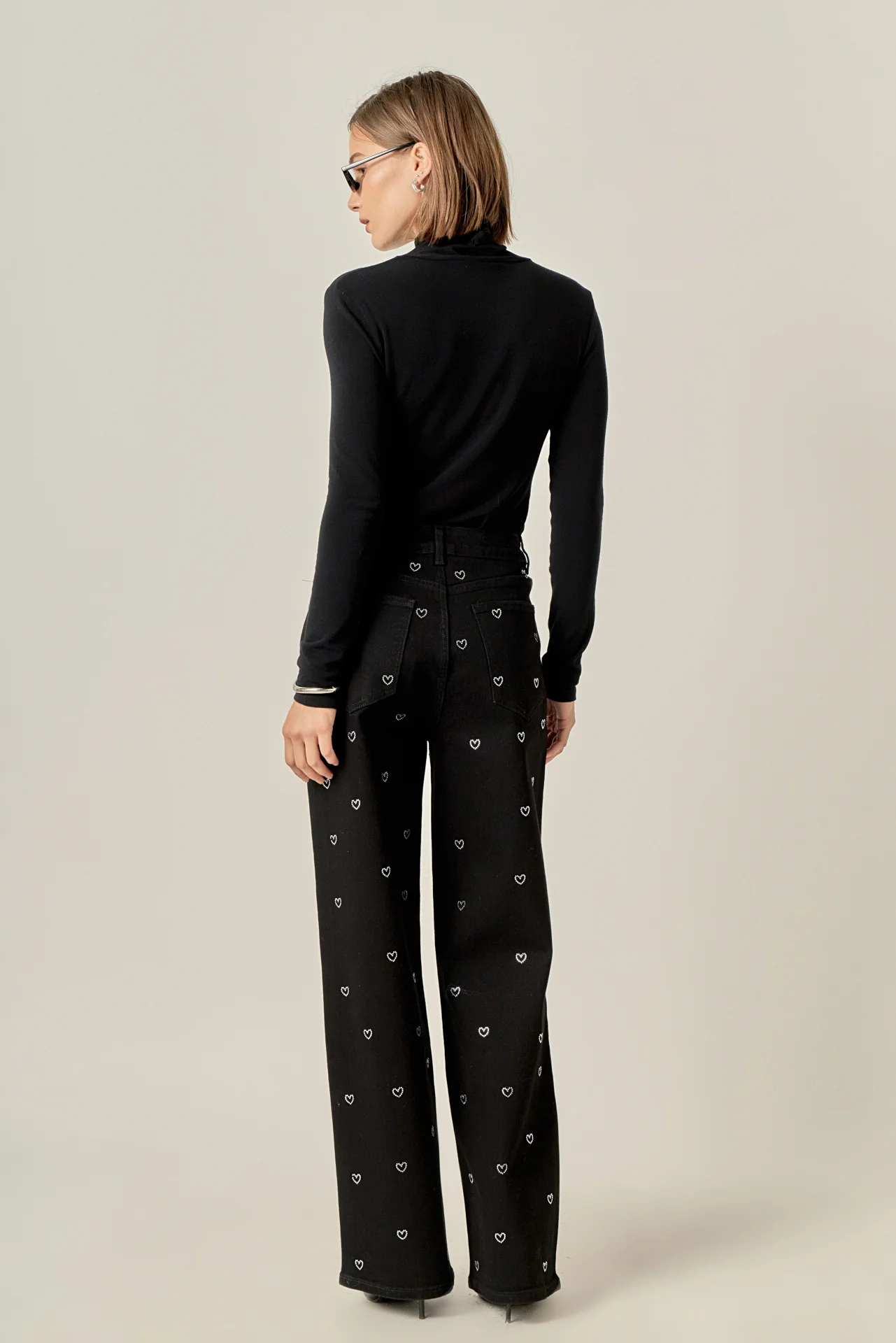 Rhinestone Heart Jeans - Image 4