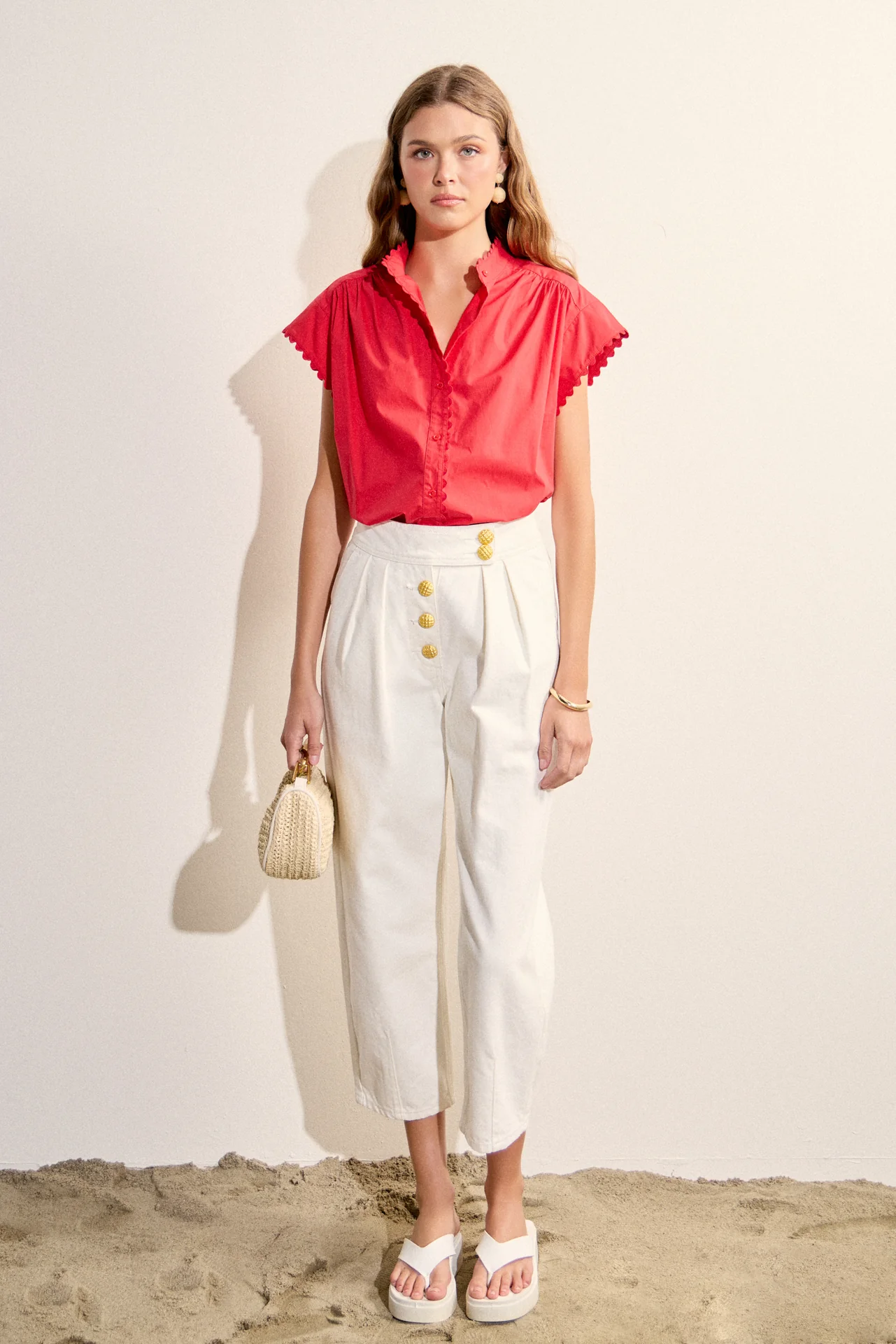 Scallop Trim Ric Rac Short Sleeve Shirt - Image 15