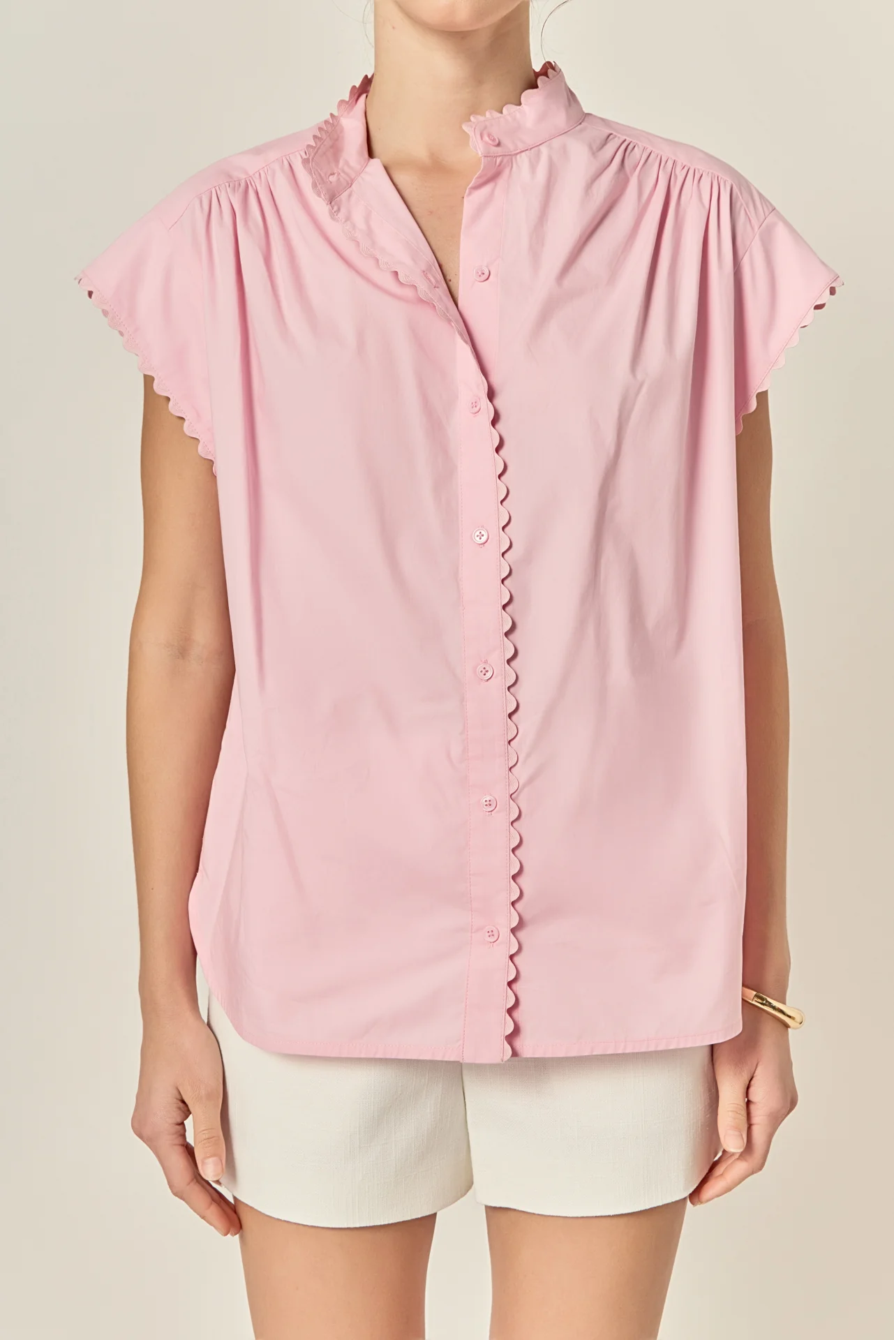 Scallop Trim Ric Rac Short Sleeve Shirt - Image 25