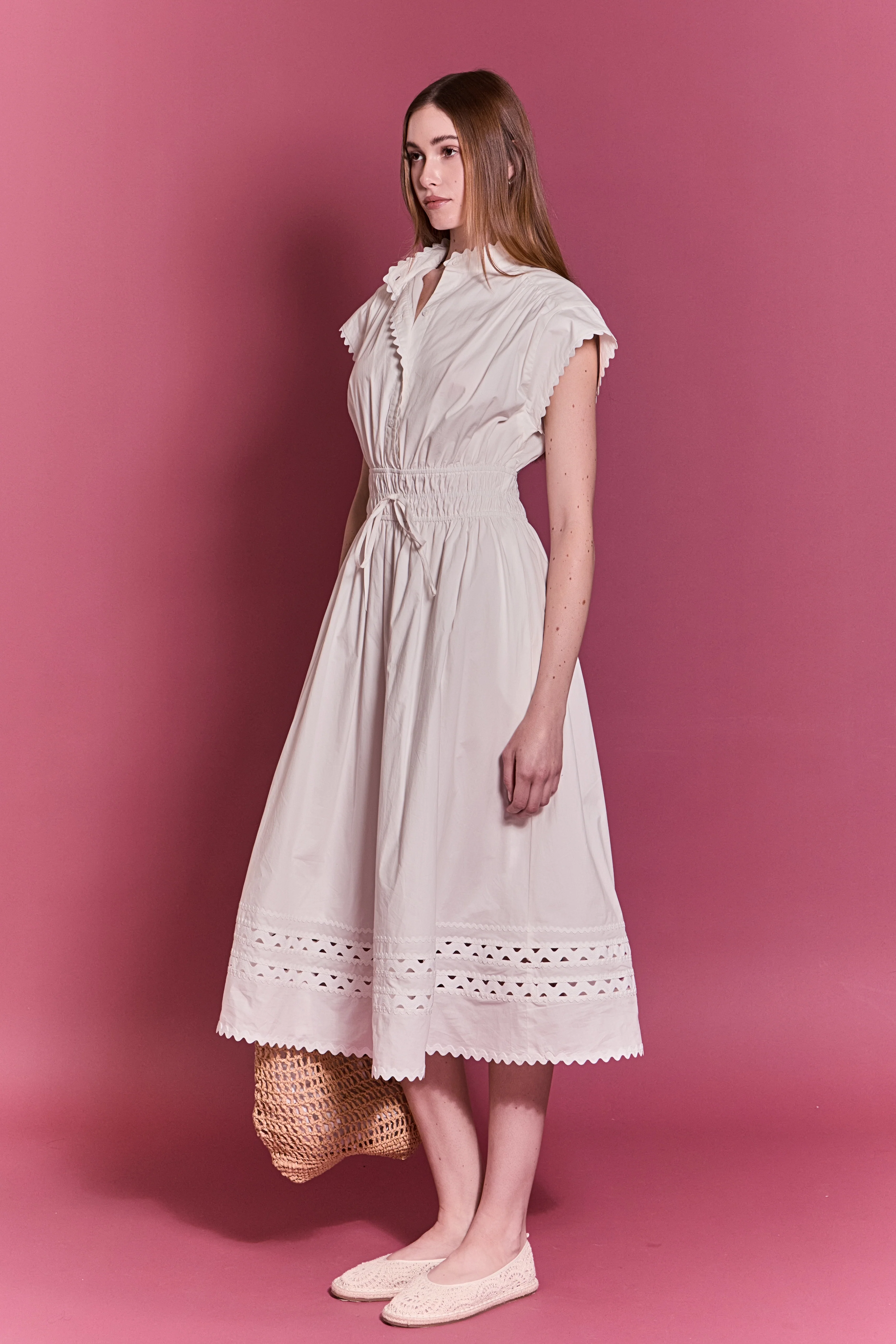 Scallop Ric Rac Midi Dress - Image 4