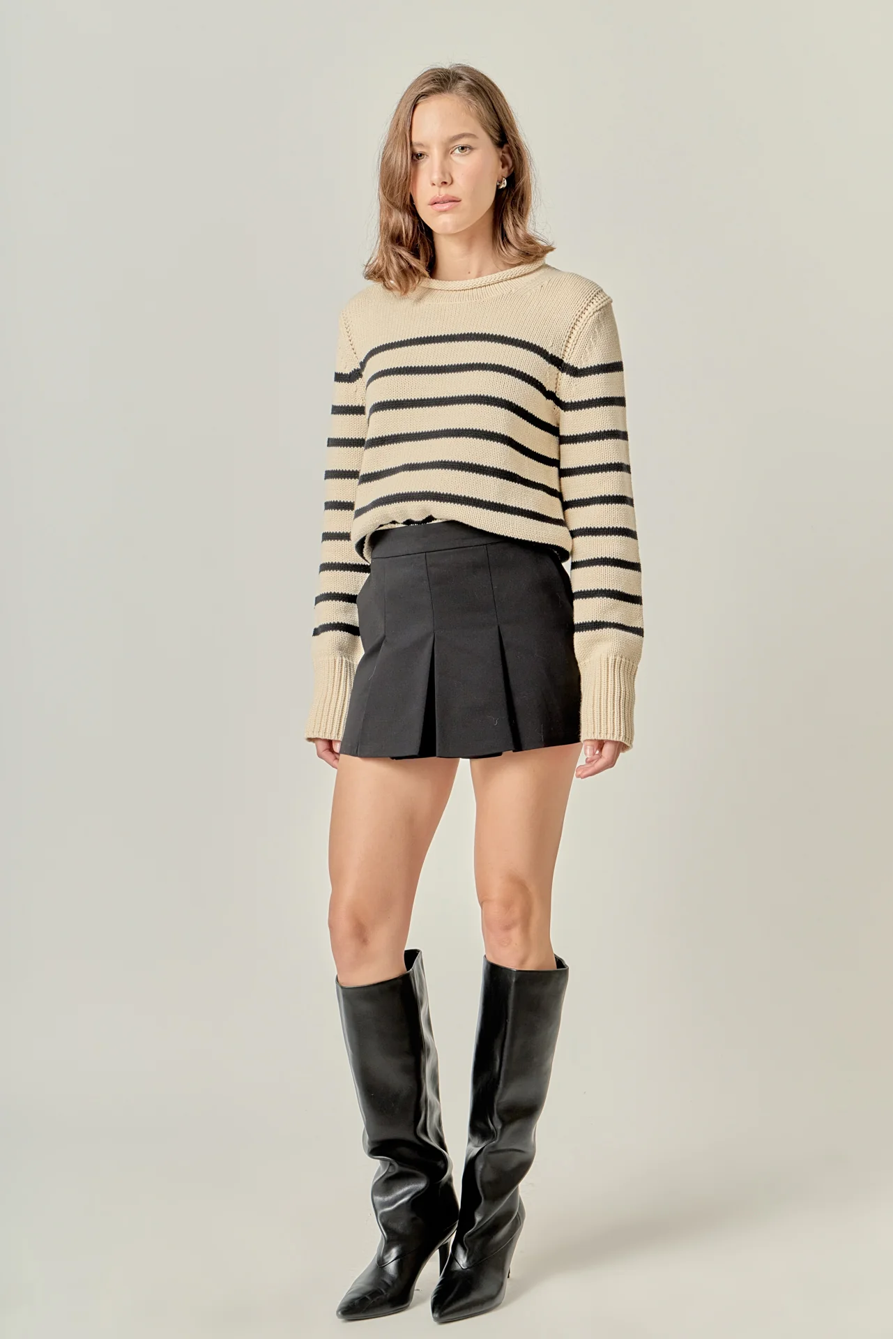 Rollneck Sweater in Stripe - Image 3