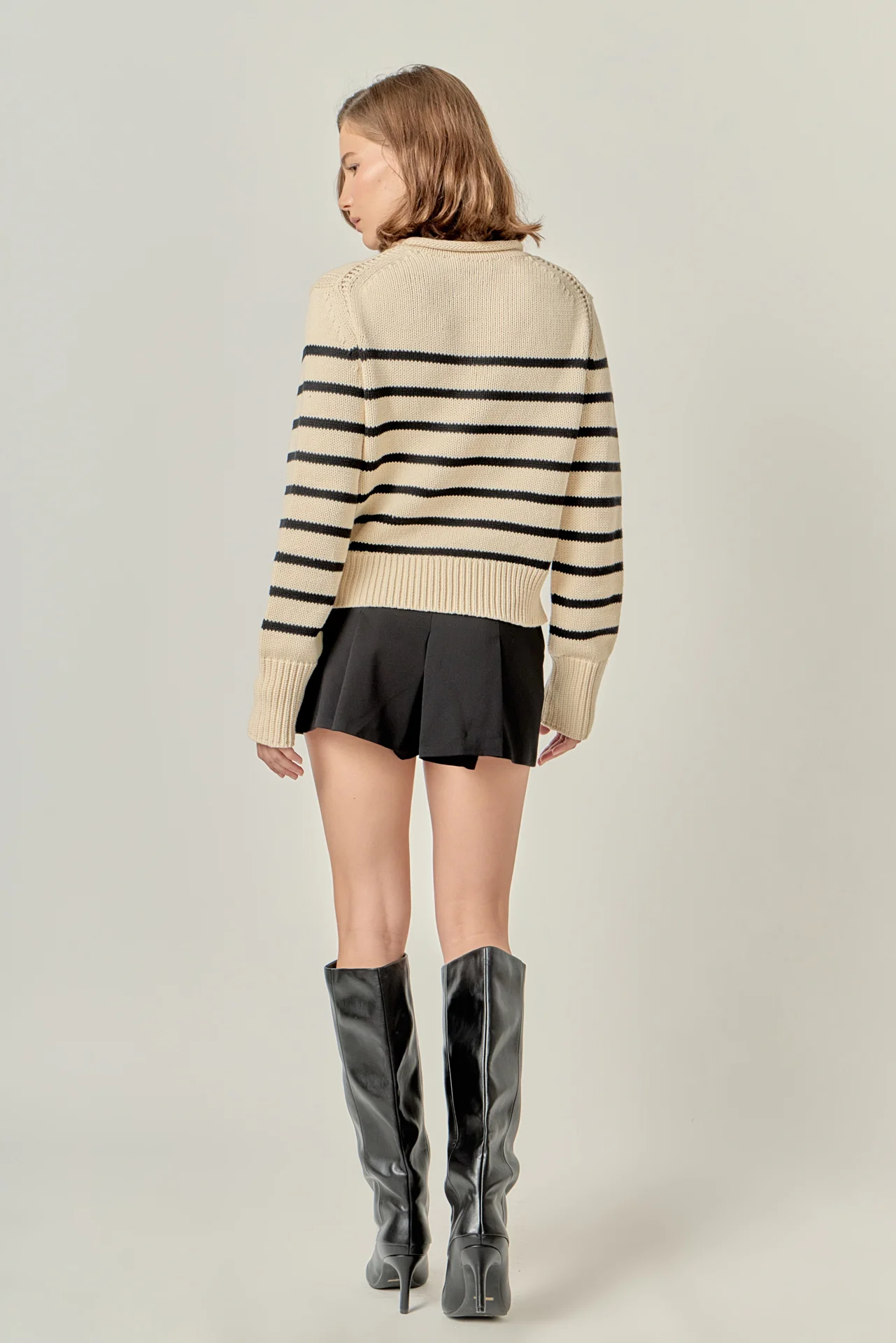 Rollneck Sweater in Stripe - Image 4
