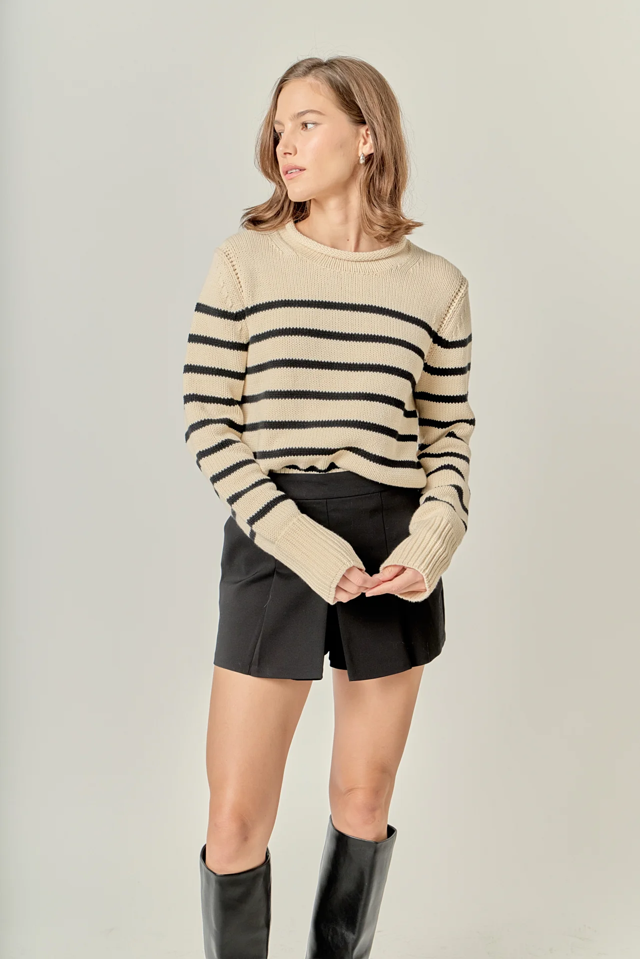 Rollneck Sweater in Stripe - Image 5
