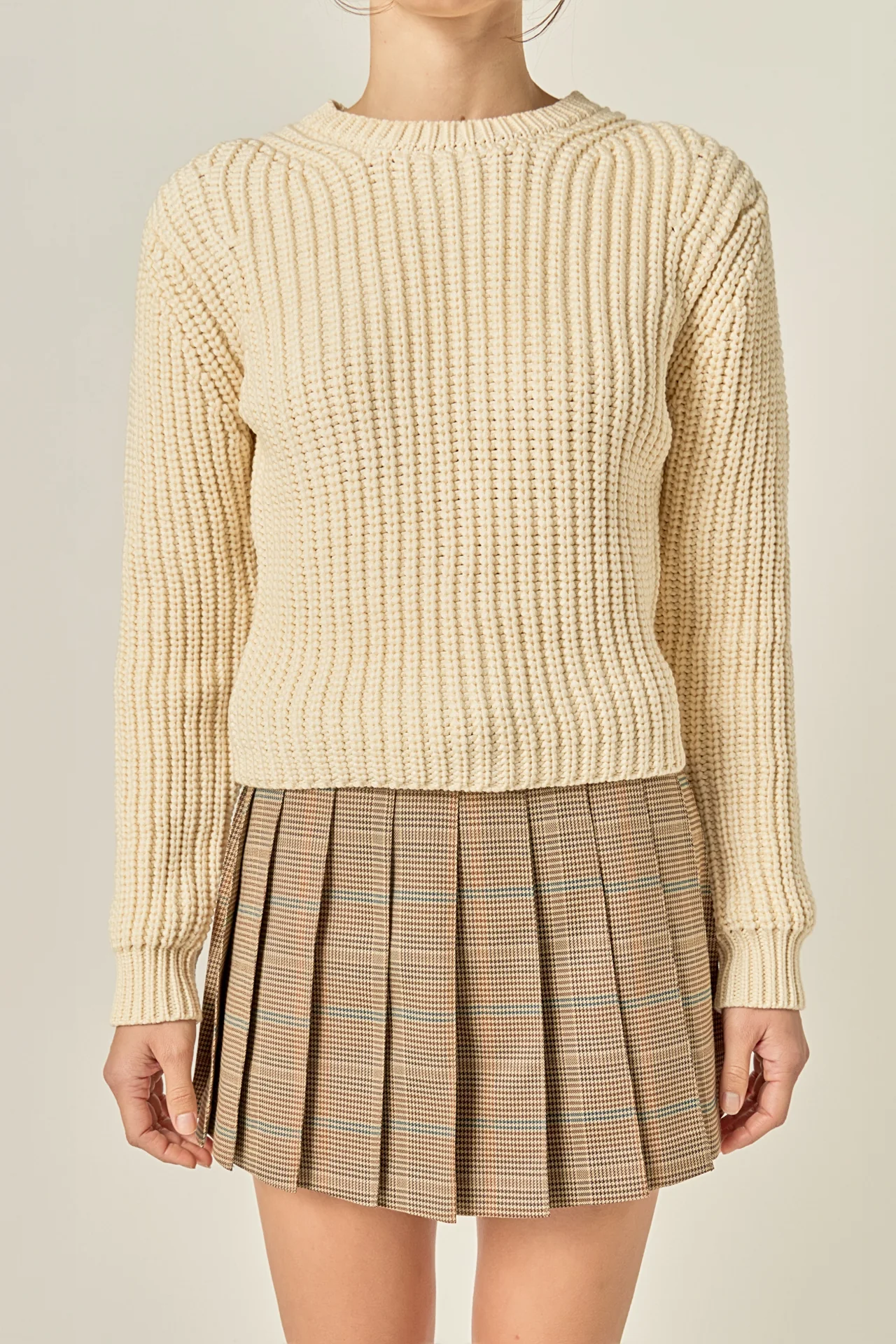 Round-neck Knit Sweater - Image 2
