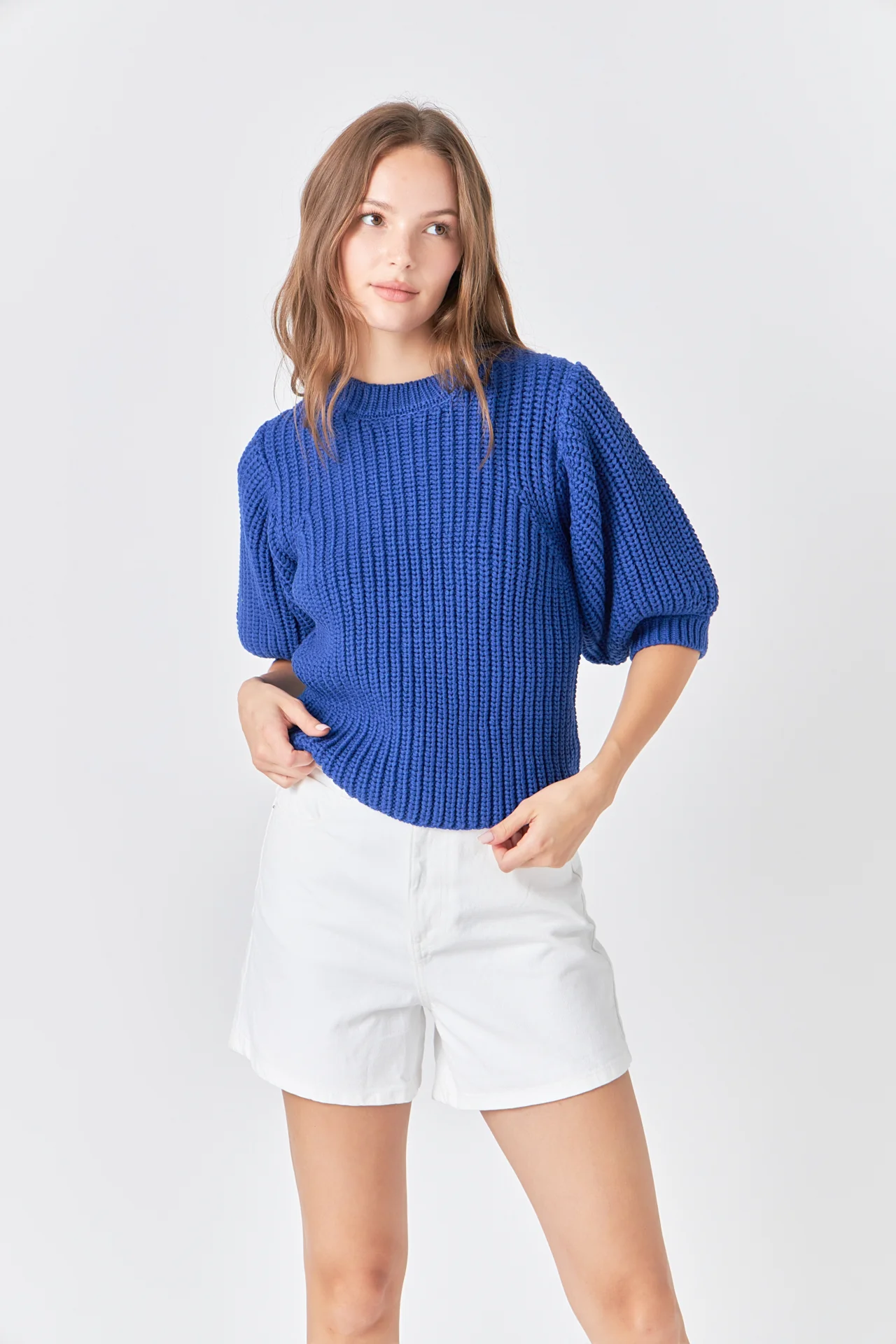 Round-neck Short Sleeve Knit Sweater - Image 10