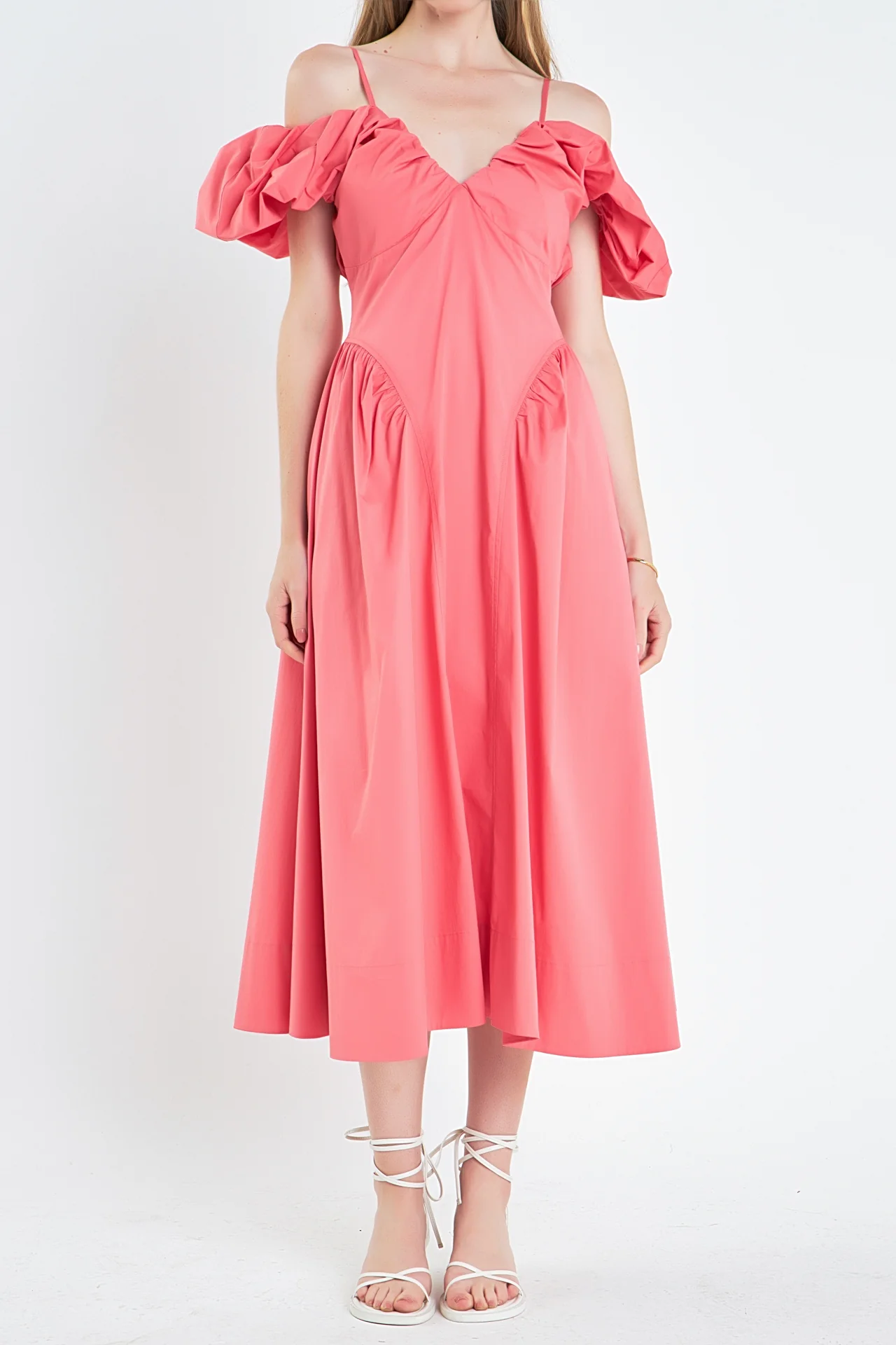 Ruched Sleeve Midi Dress - Image 2