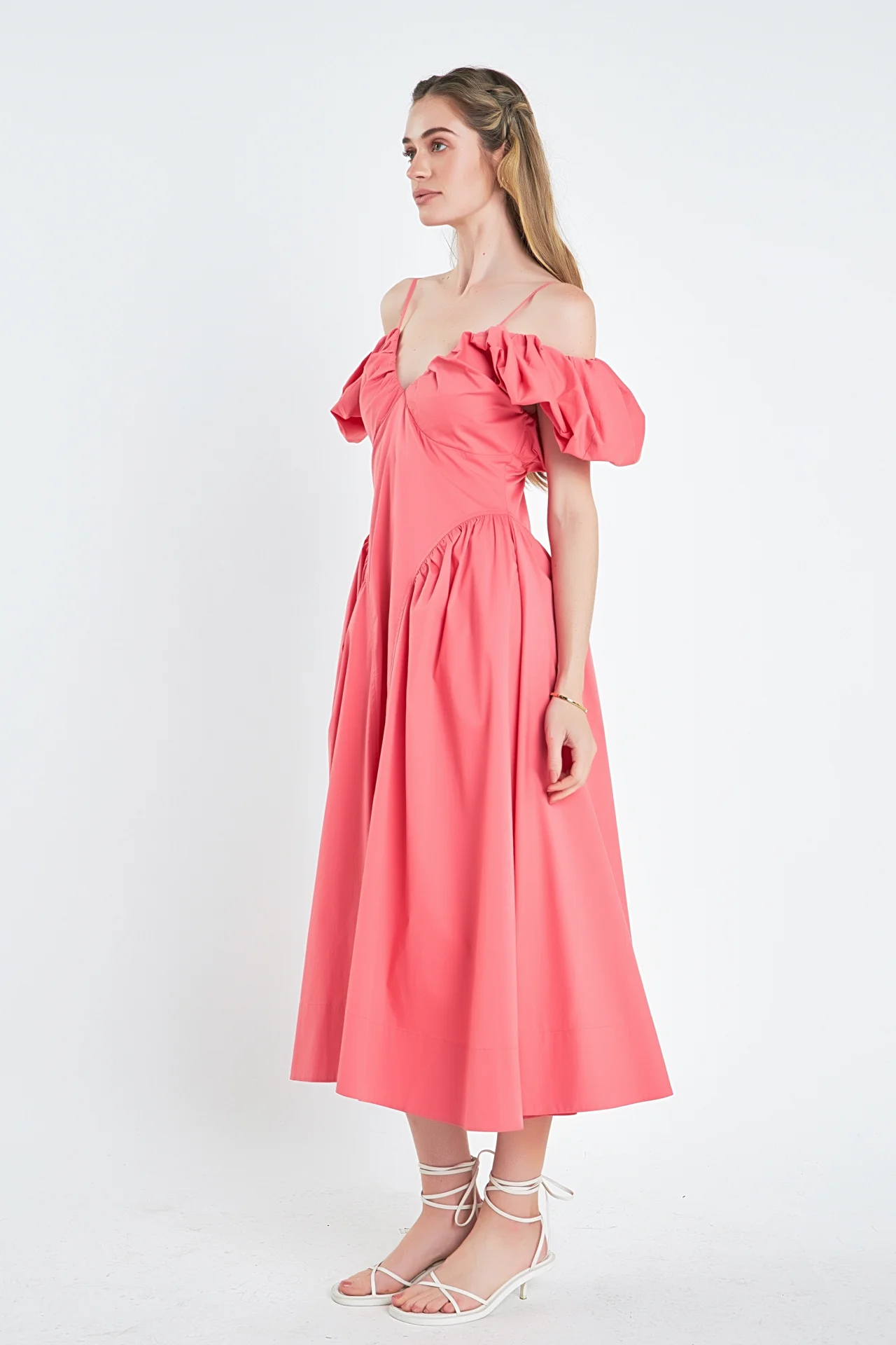 Ruched Sleeve Midi Dress - Image 3