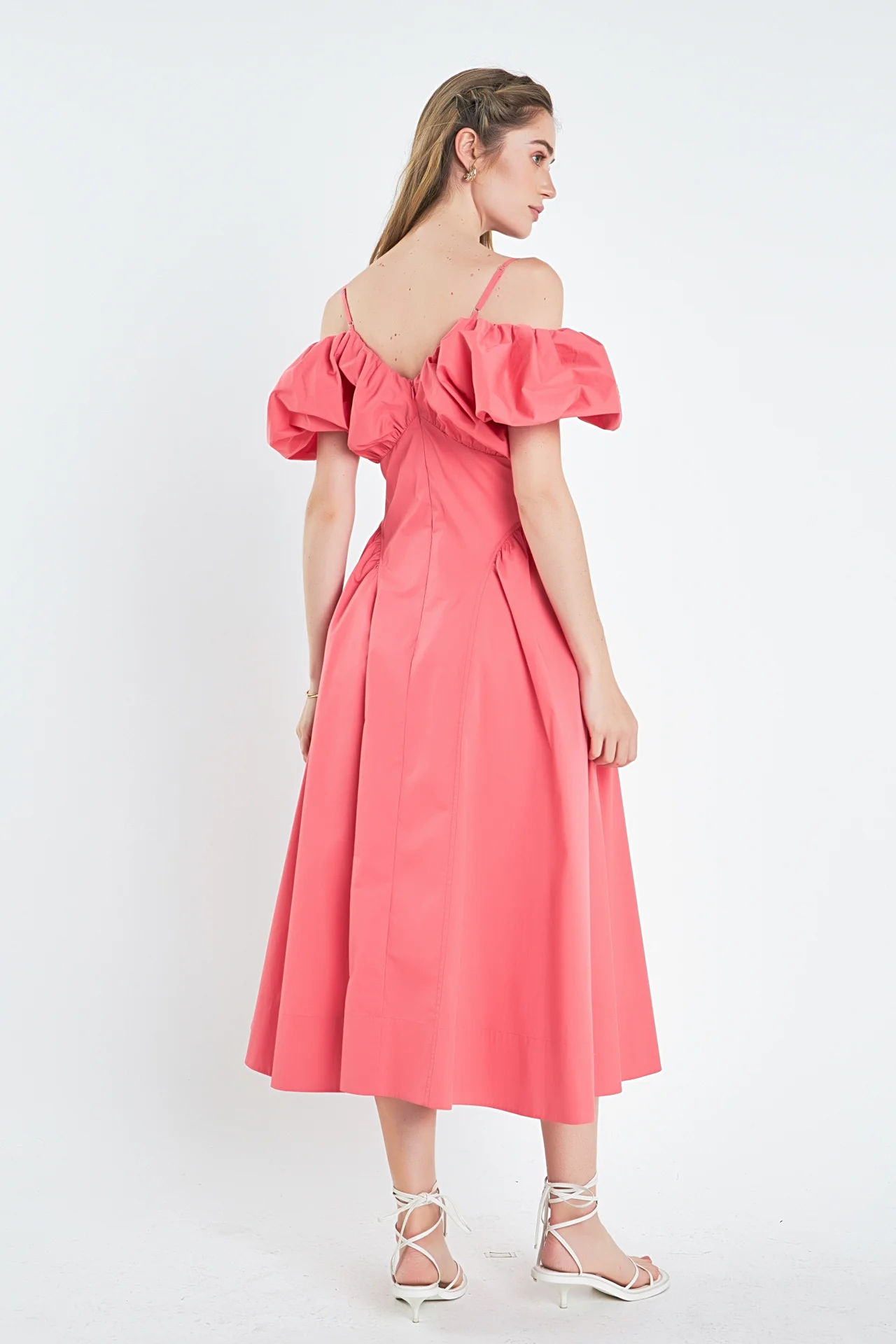 Ruched Sleeve Midi Dress - Image 4