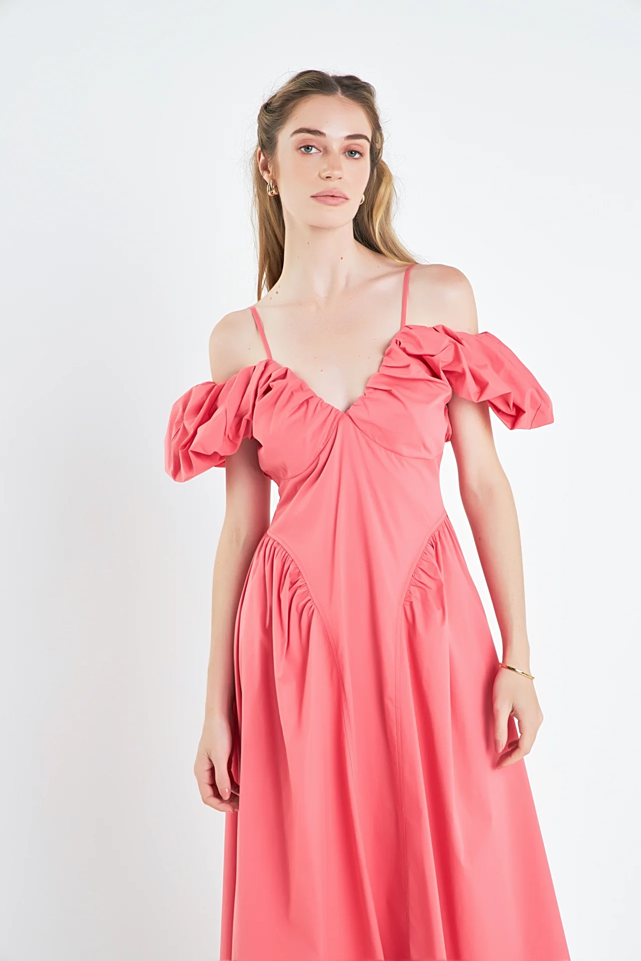 Ruched Sleeve Midi Dress - Image 5