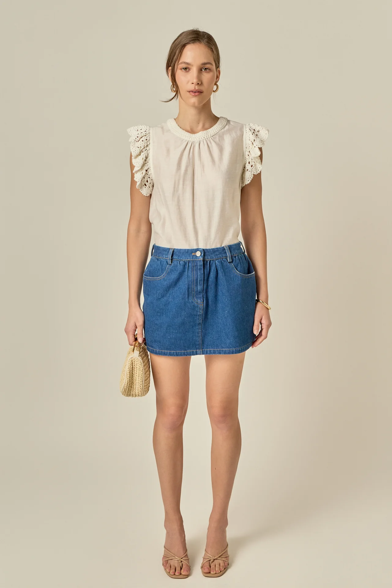 Ruffle Denim Skort - Image 11