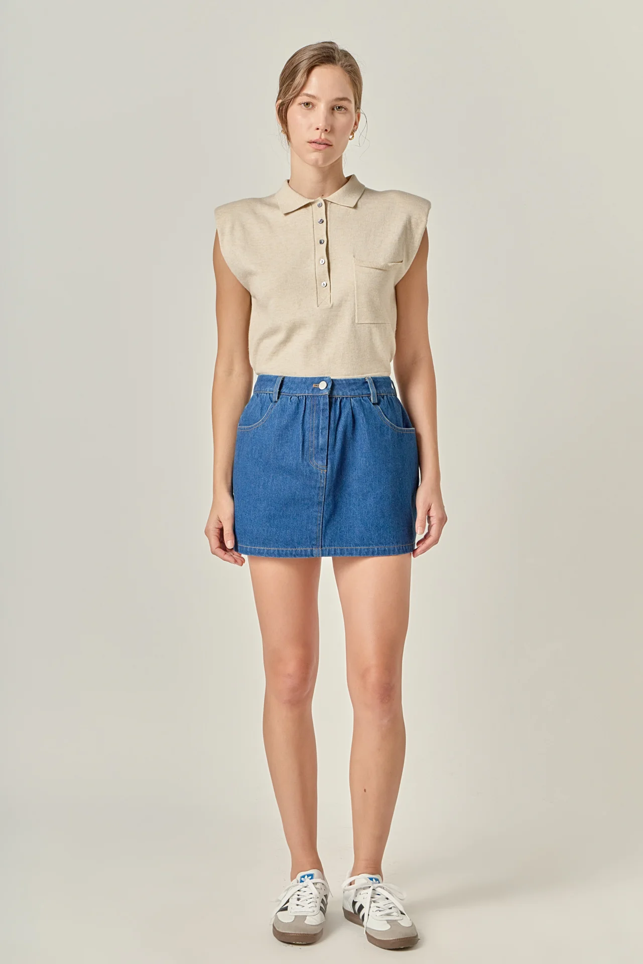 Ruffle Denim Skort - Image 16