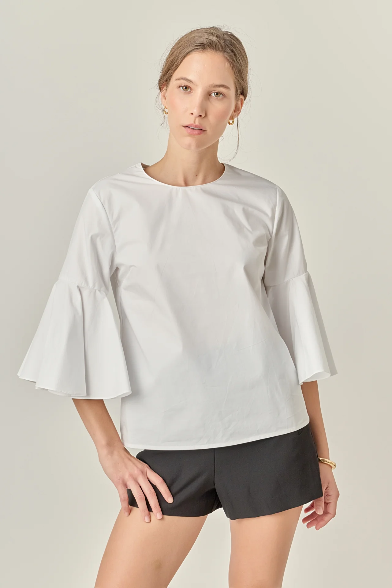 Ruffled Cotton Blend Top - Image 14