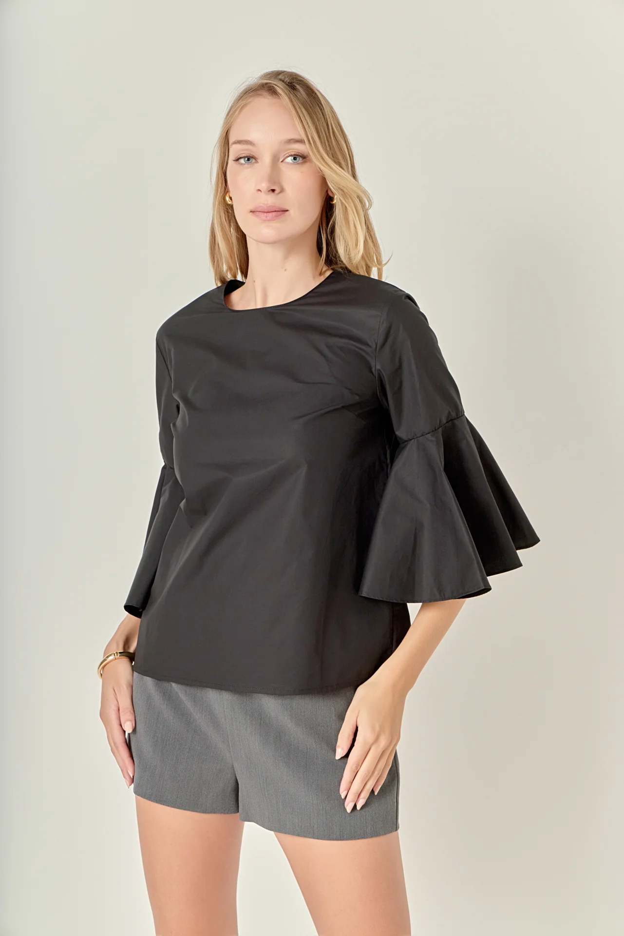 Ruffled Cotton Blend Top - Image 16
