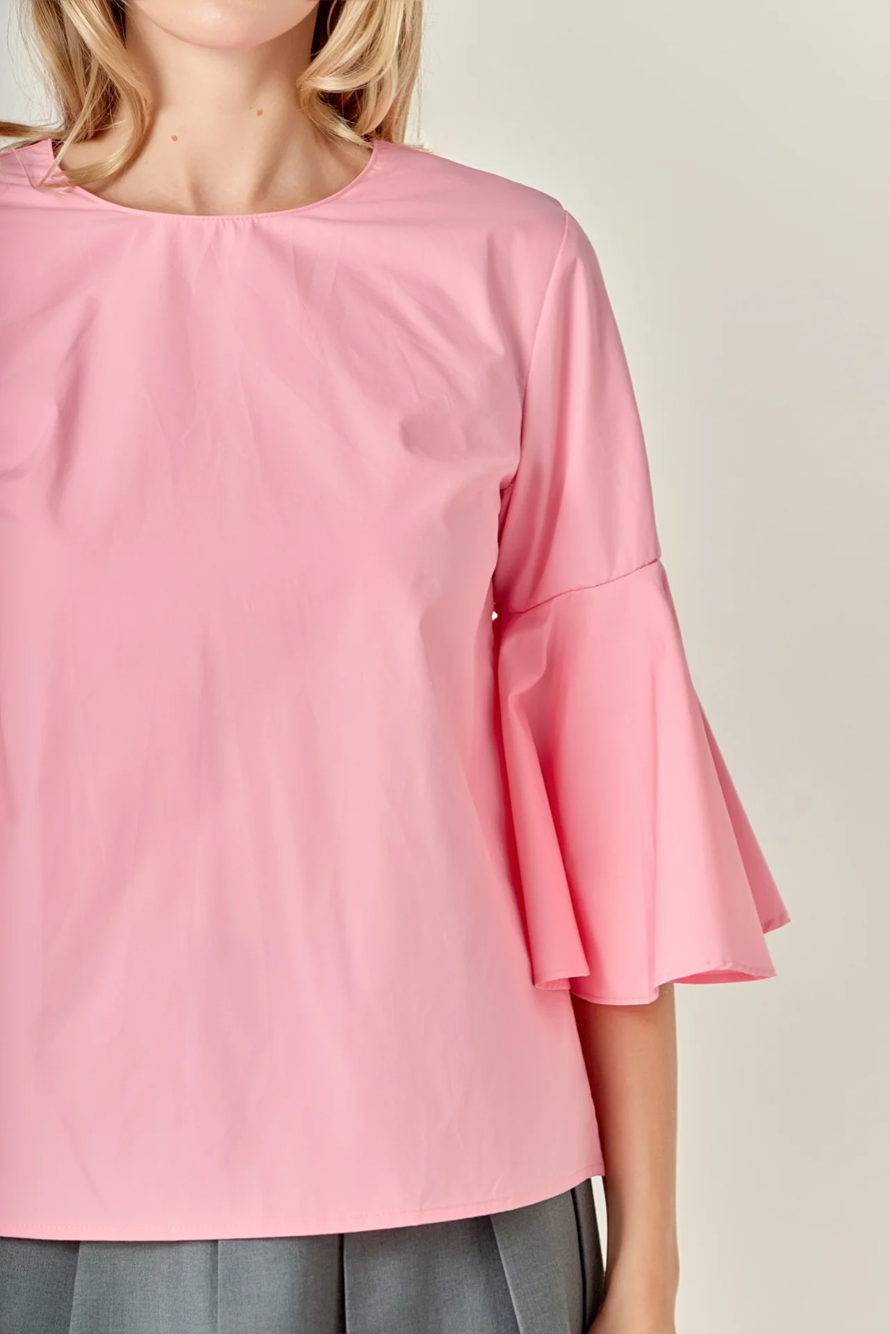 Ruffled Cotton Blend Top - Image 2