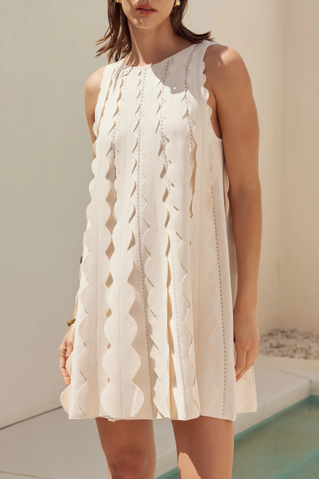 Ruffle Edge A-Line Mini Dress - Image 2