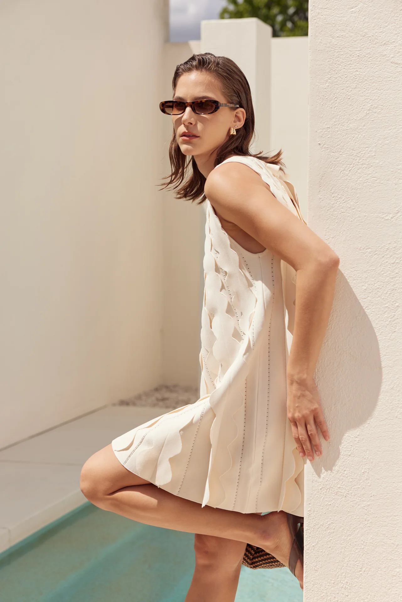 Ruffle Edge A-Line Mini Dress - Image 6