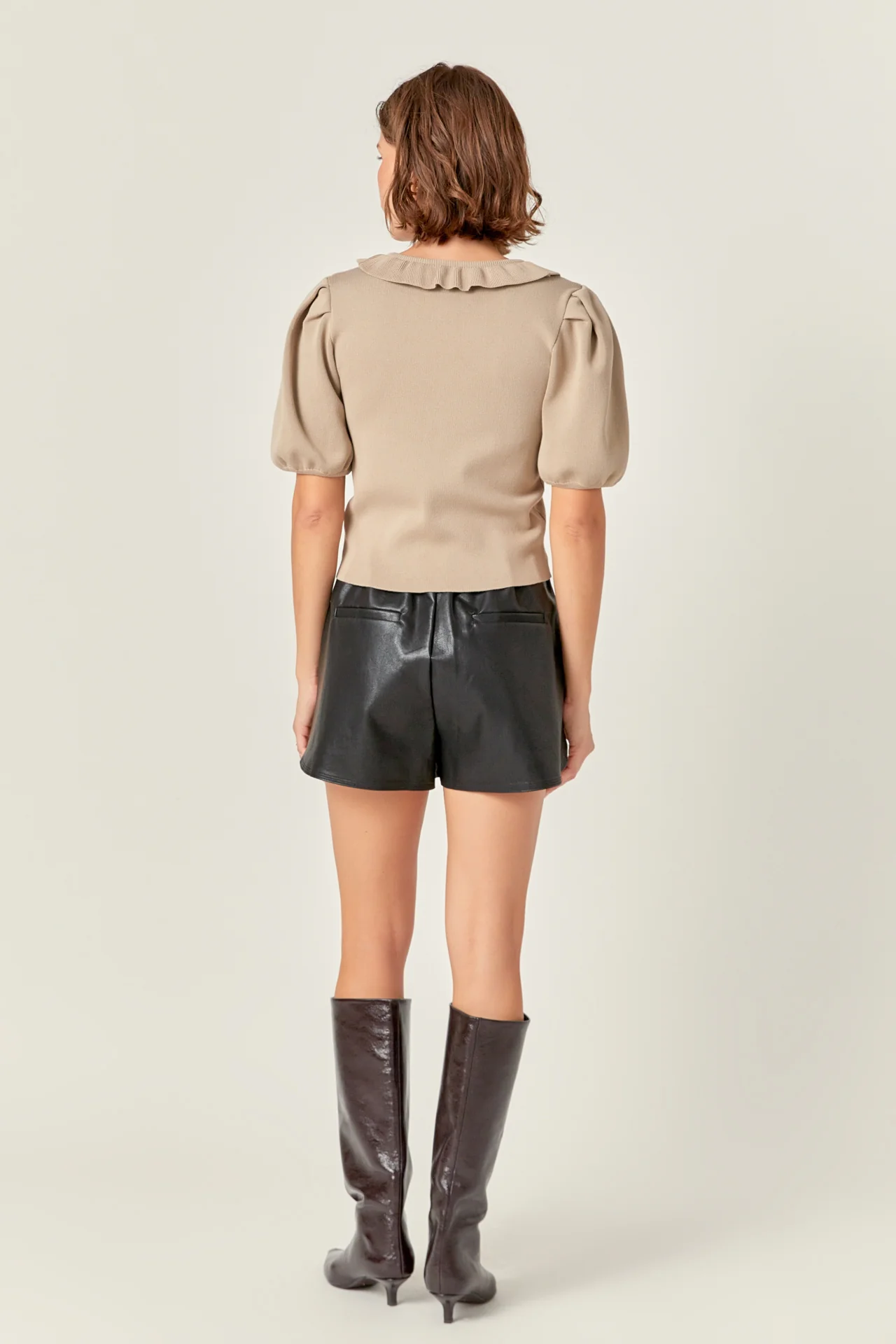 Ruffled Puff Sleeve Knit Top - Image 4