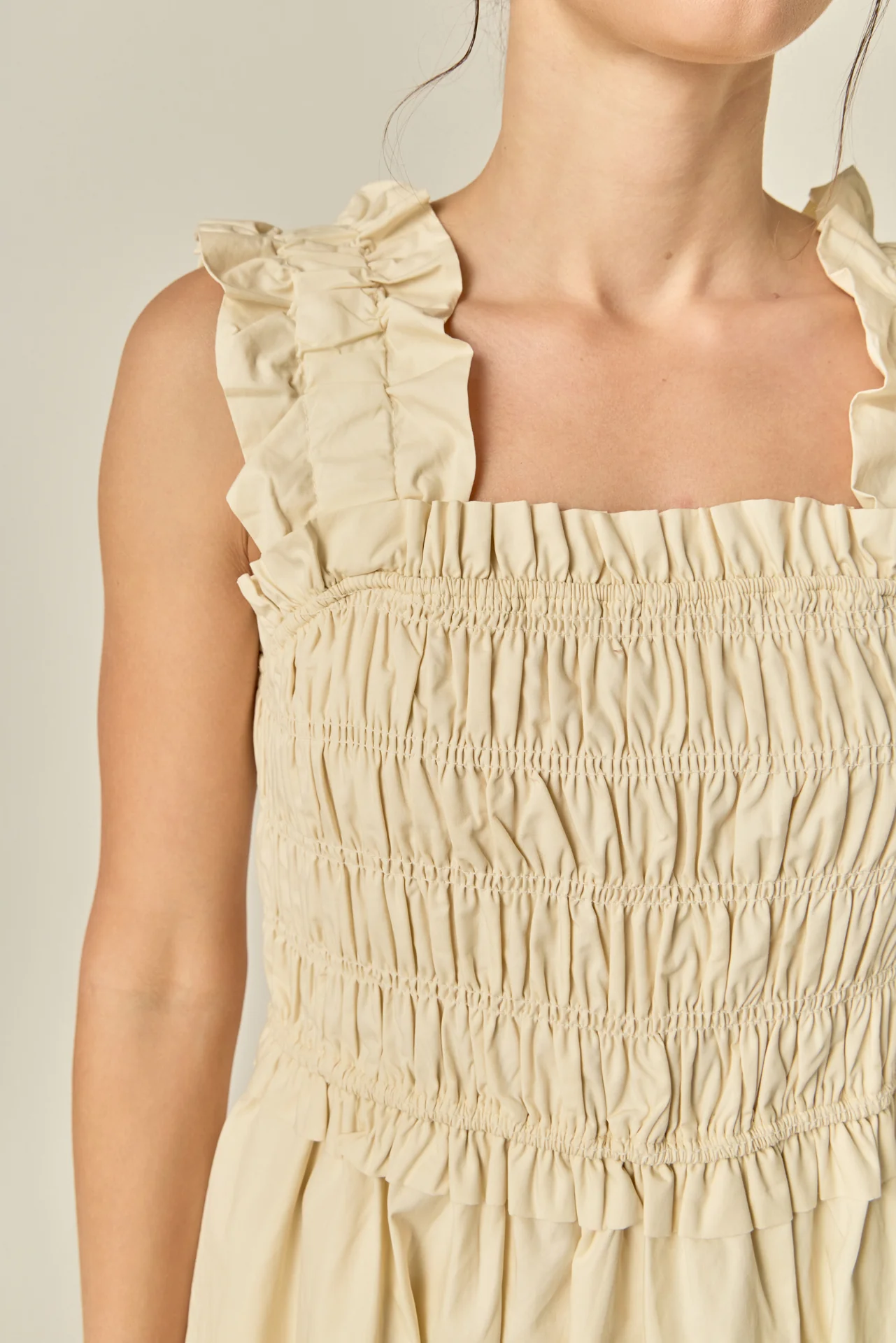 Ruffled Shoulder Straps Midi Dress - Image 2