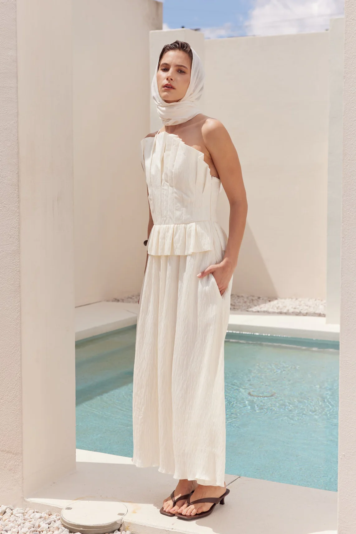 Modern Muse Pleated Midi Dress - Image 3