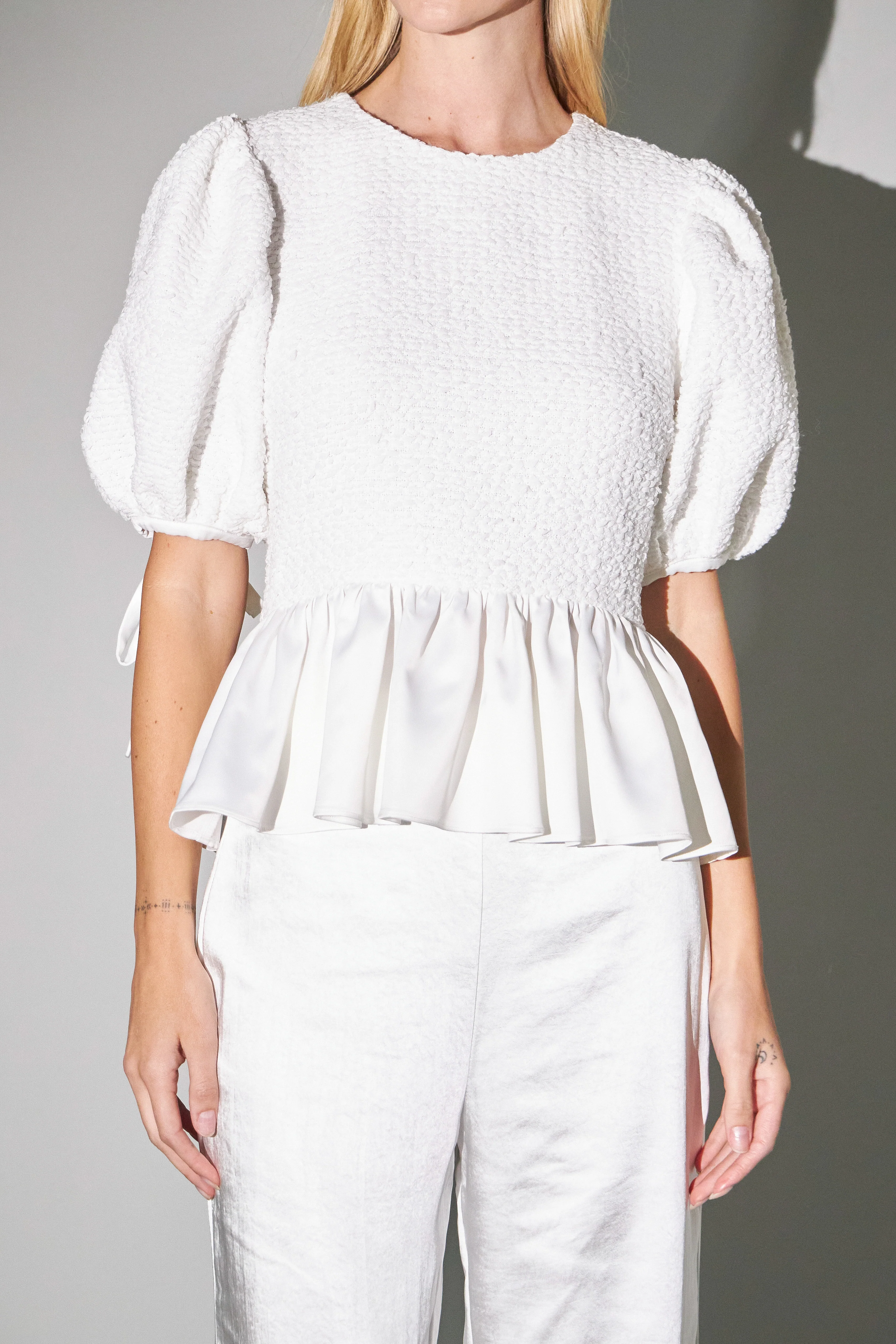Textured Peplum Top - Image 2