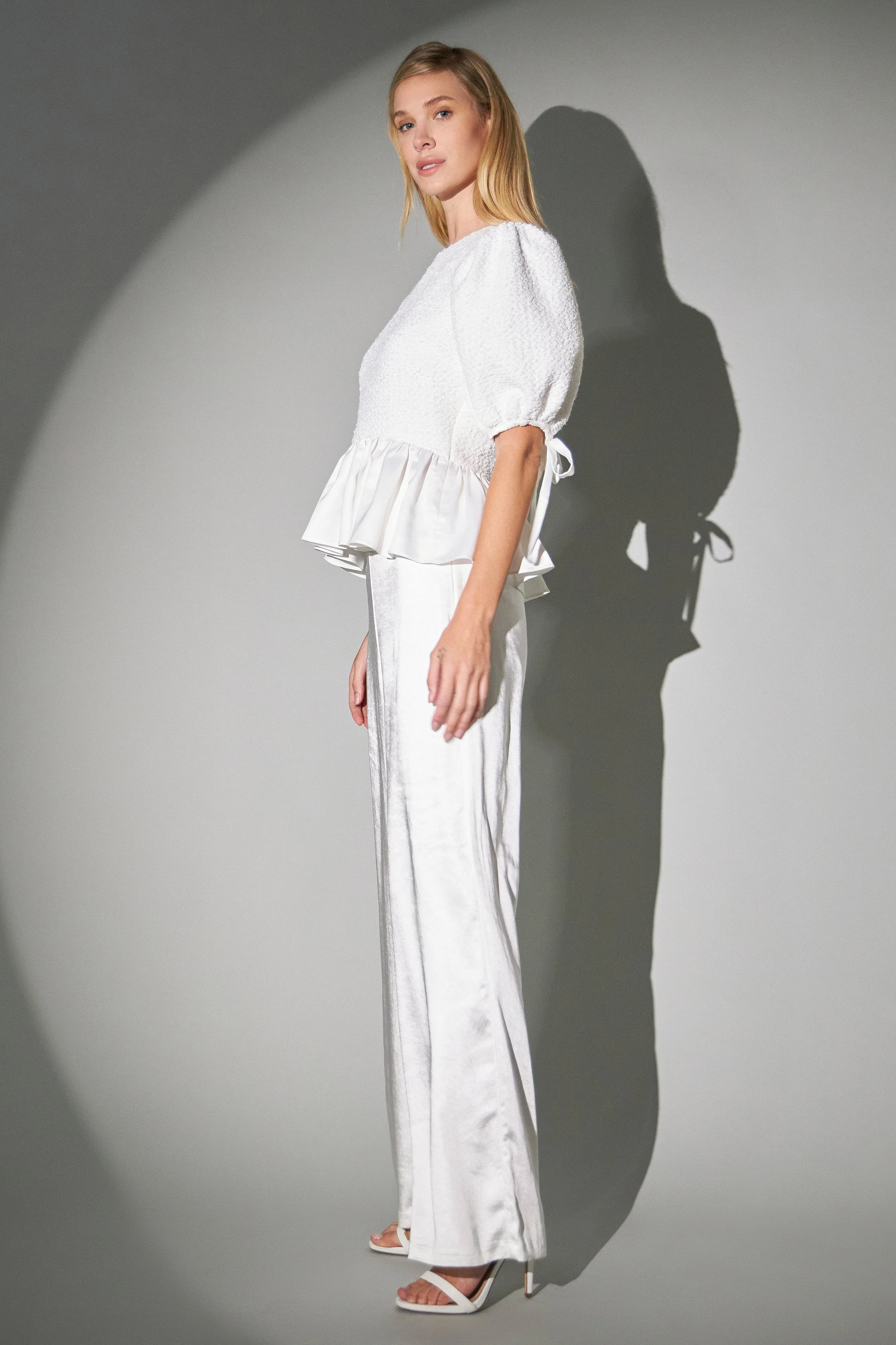 Textured Peplum Top - Image 3