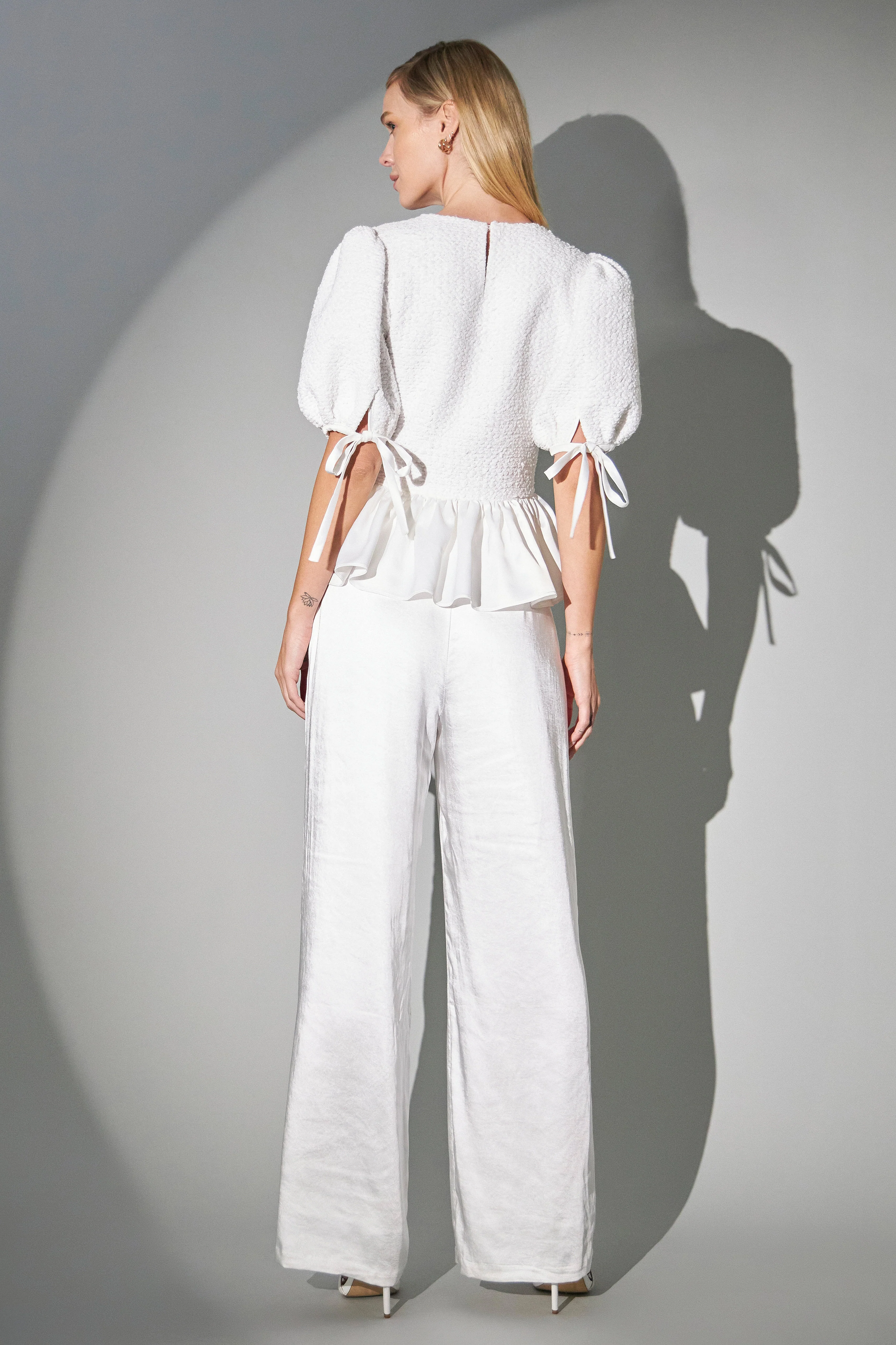 Textured Peplum Top - Image 4