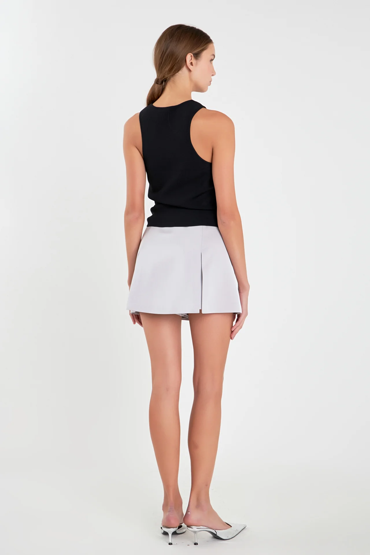 Satin Single Pleat Skort - Image 20