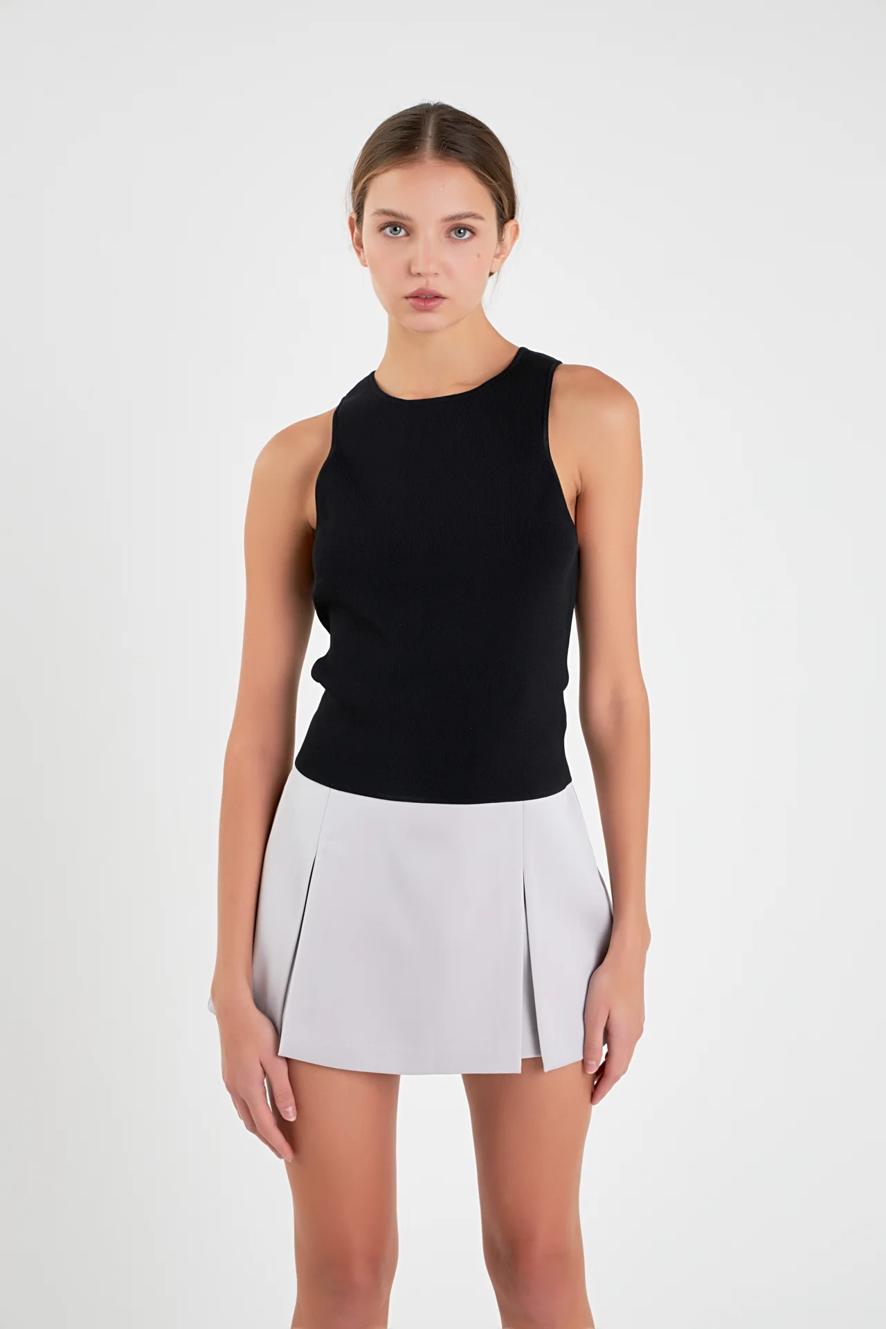 Satin Single Pleat Skort - Image 21