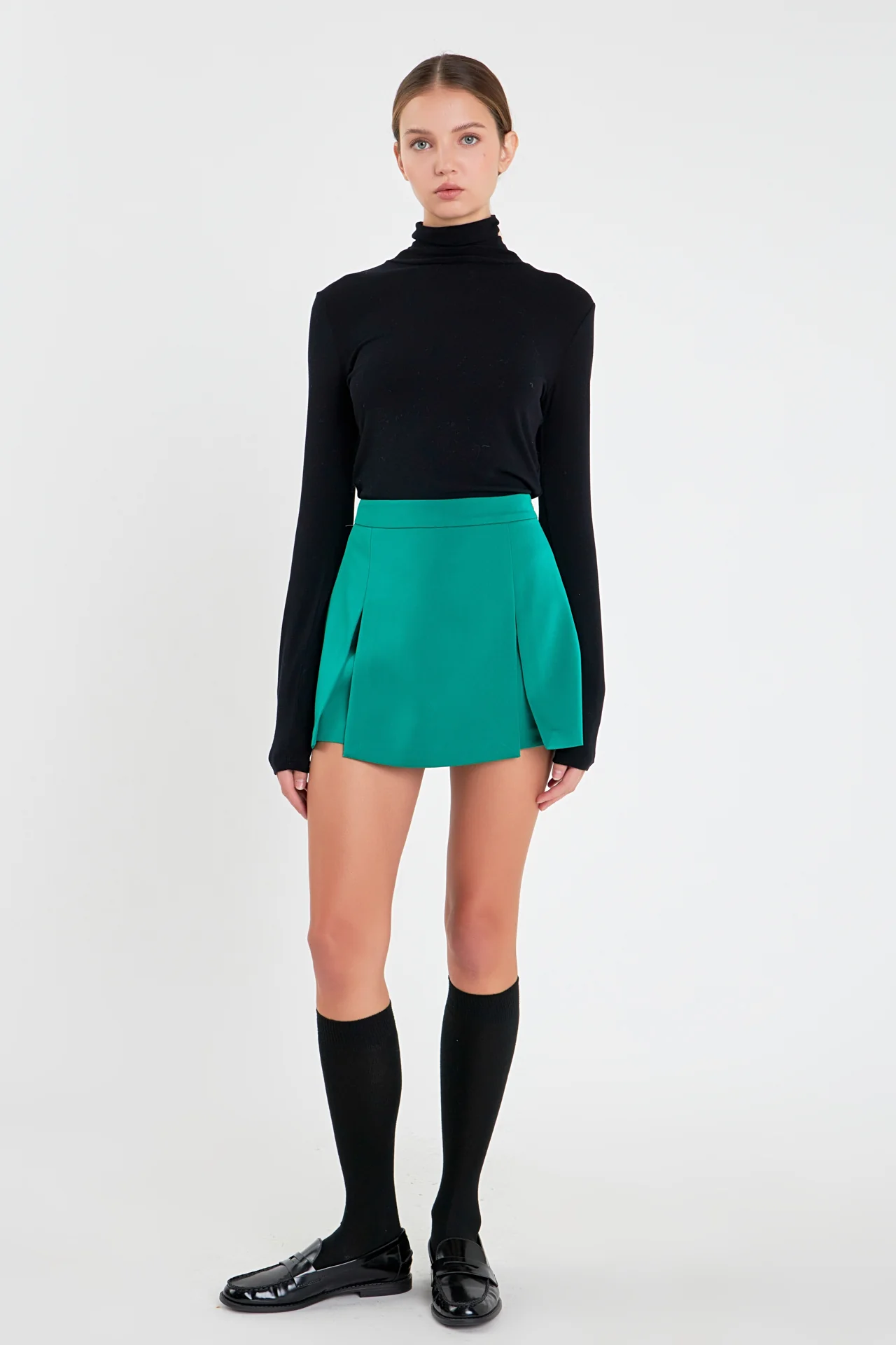 Satin Single Pleat Skort - Image 22