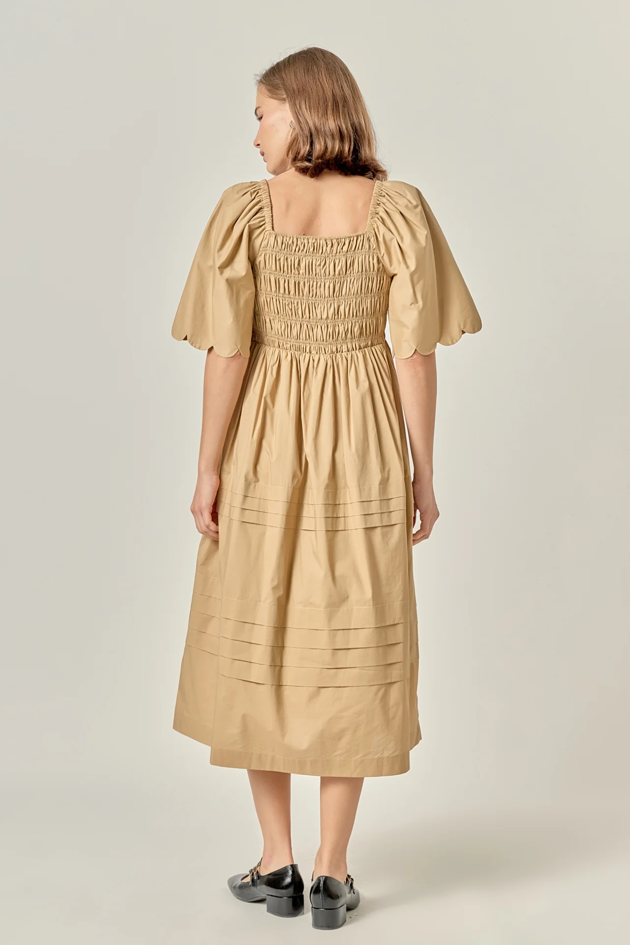 Scallop Detail Midi Dress - Image 4